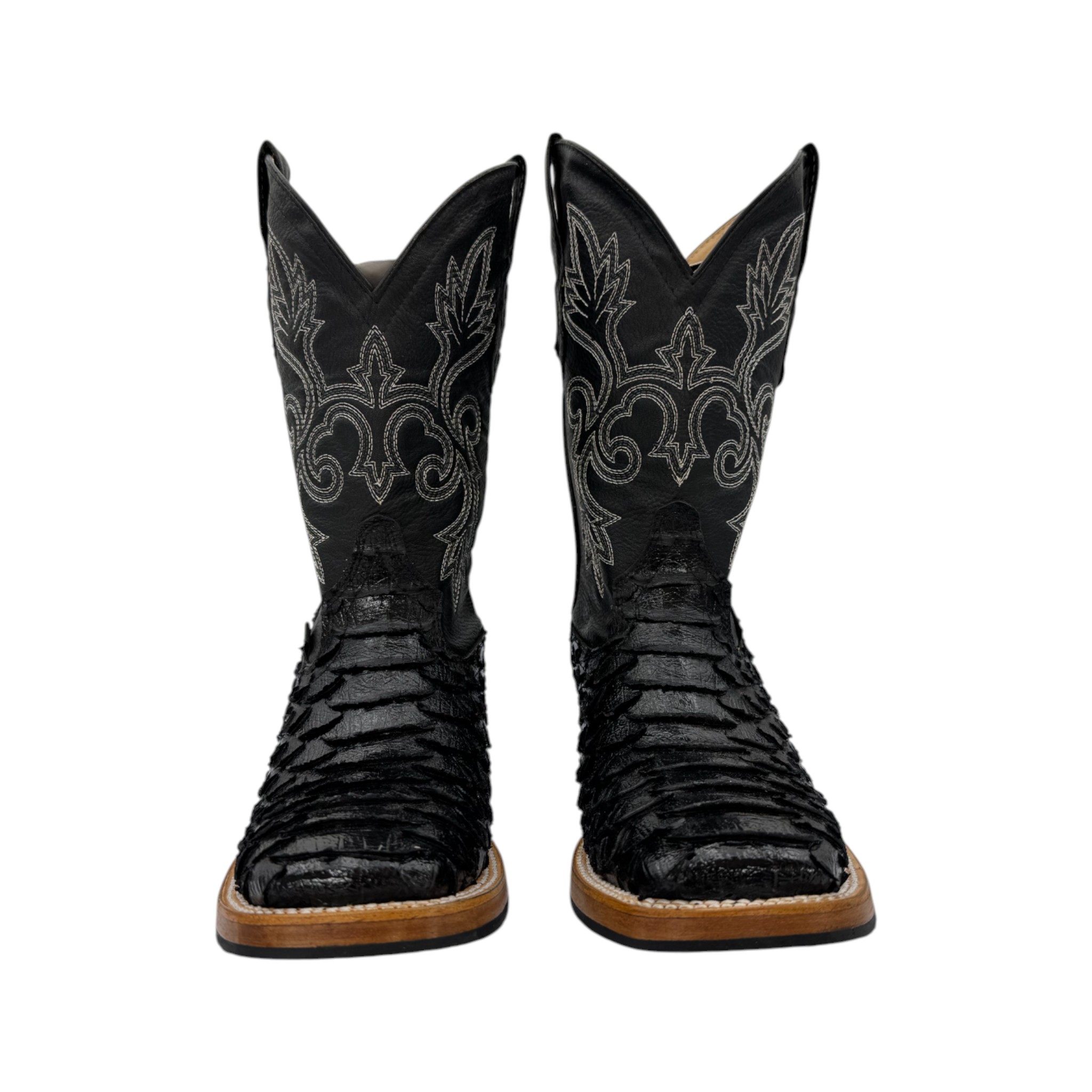 BOTA VAQUERO SM HORMA RODEO IMIT. PITON NEGRO.