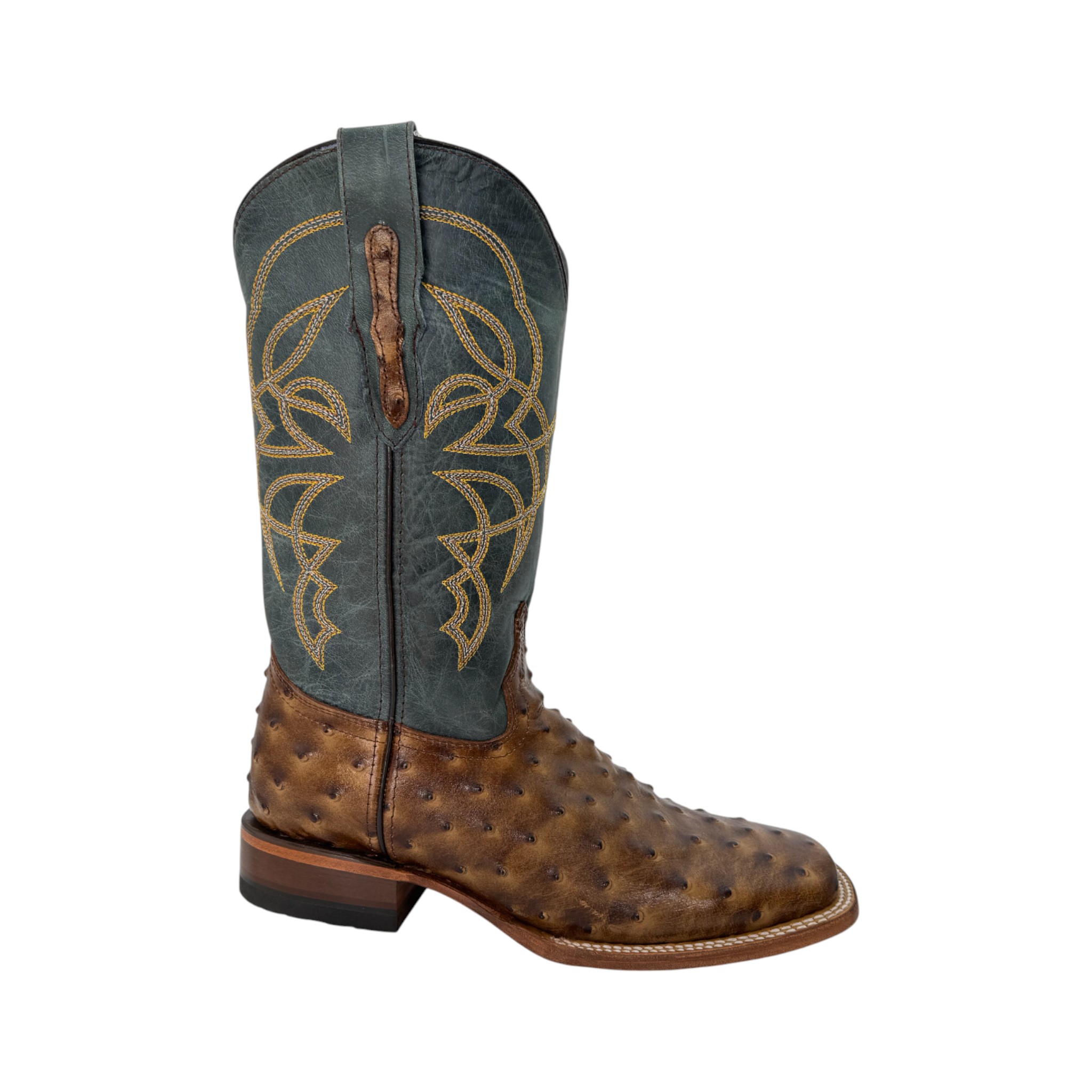 BOTA REYWELT IMITACION DE AVESTRUZ MIEL.