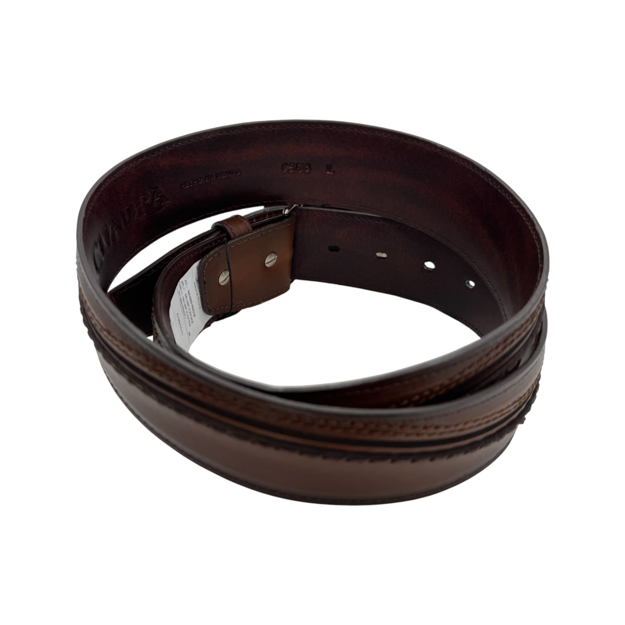 CINTURON VAQUERO PARA CABALLERO EN PIEL GENUINA DE TIBURON.