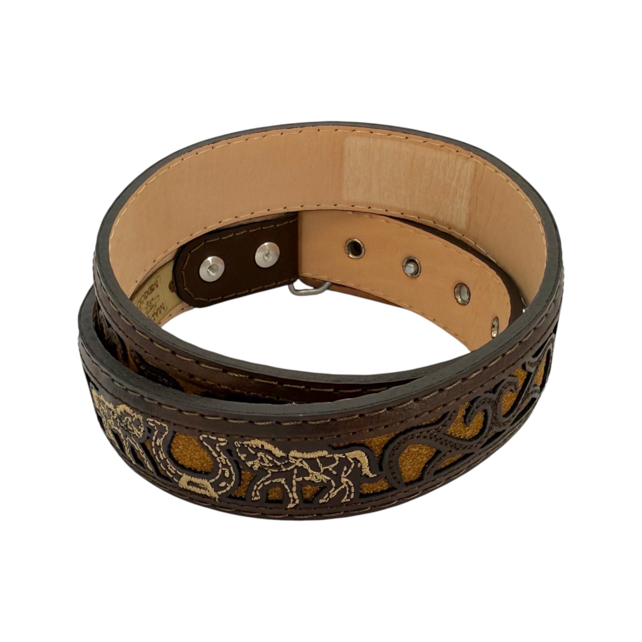 CINTO NIÑO NAVAJEADO CAFÉ