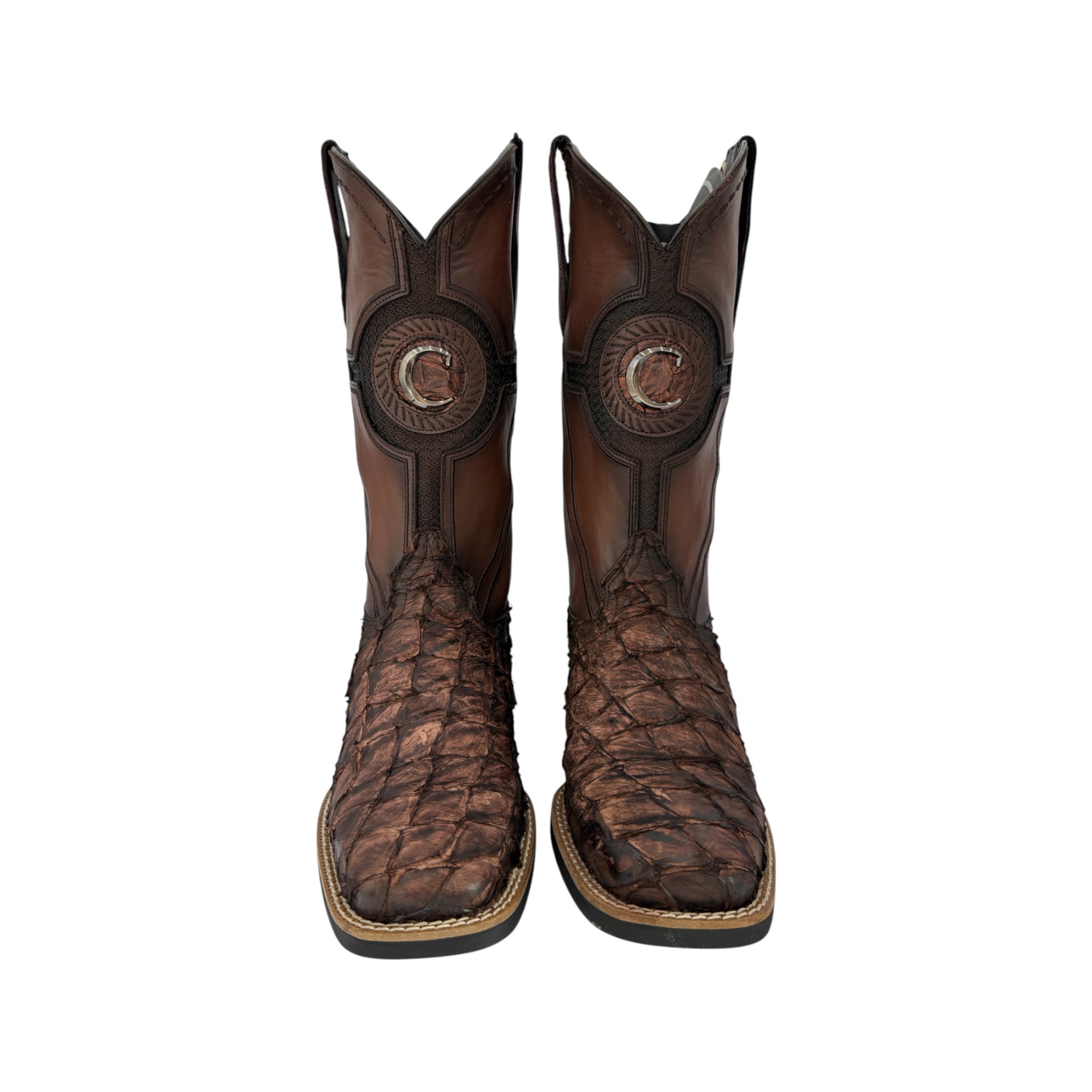 BOTA CUADRA RODEO ORÍGENES EN PIEL GENUINA DE PIRARUCÚ PARA CABALLERO.