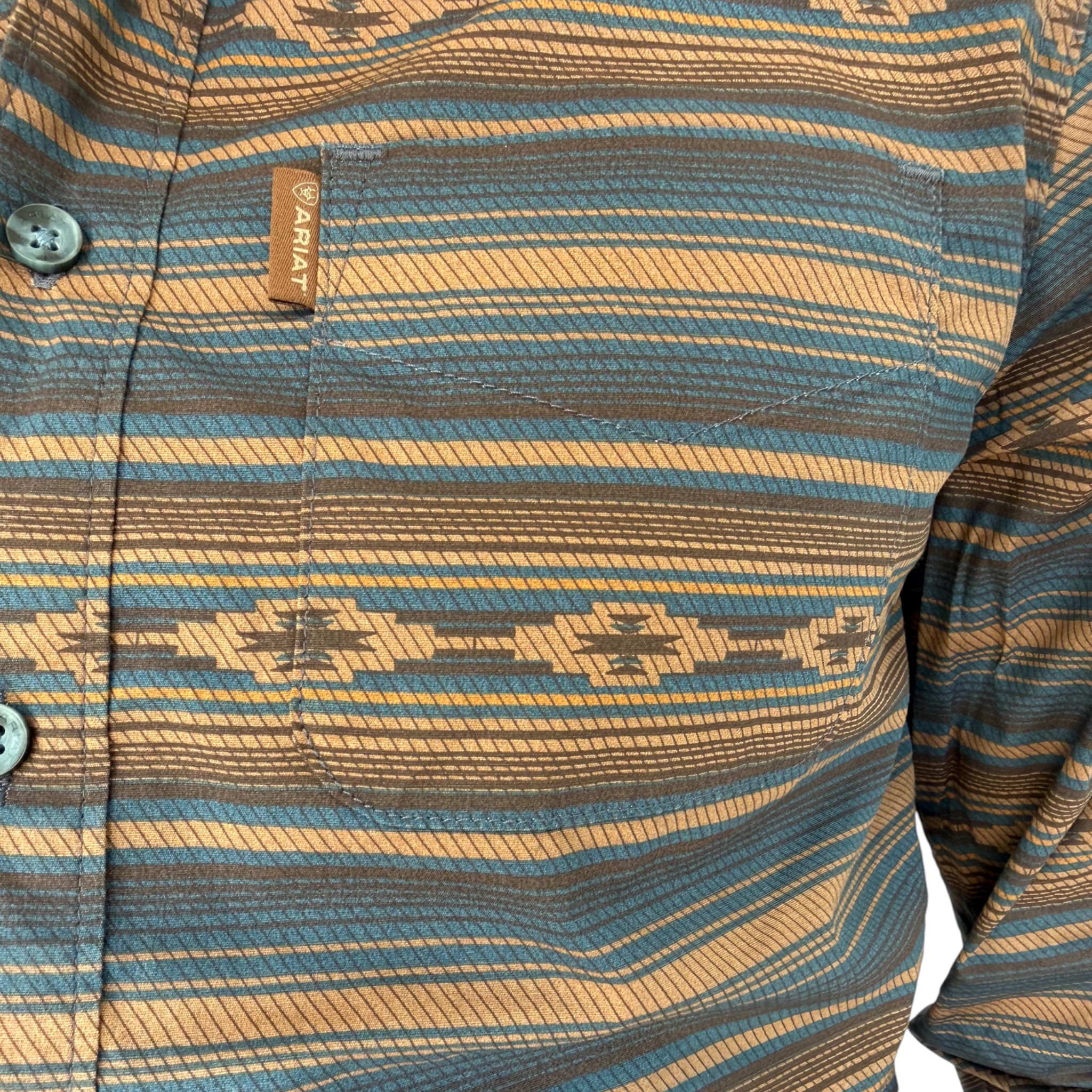 CAMISA ARIAT CHECOTAH CAFÉ.