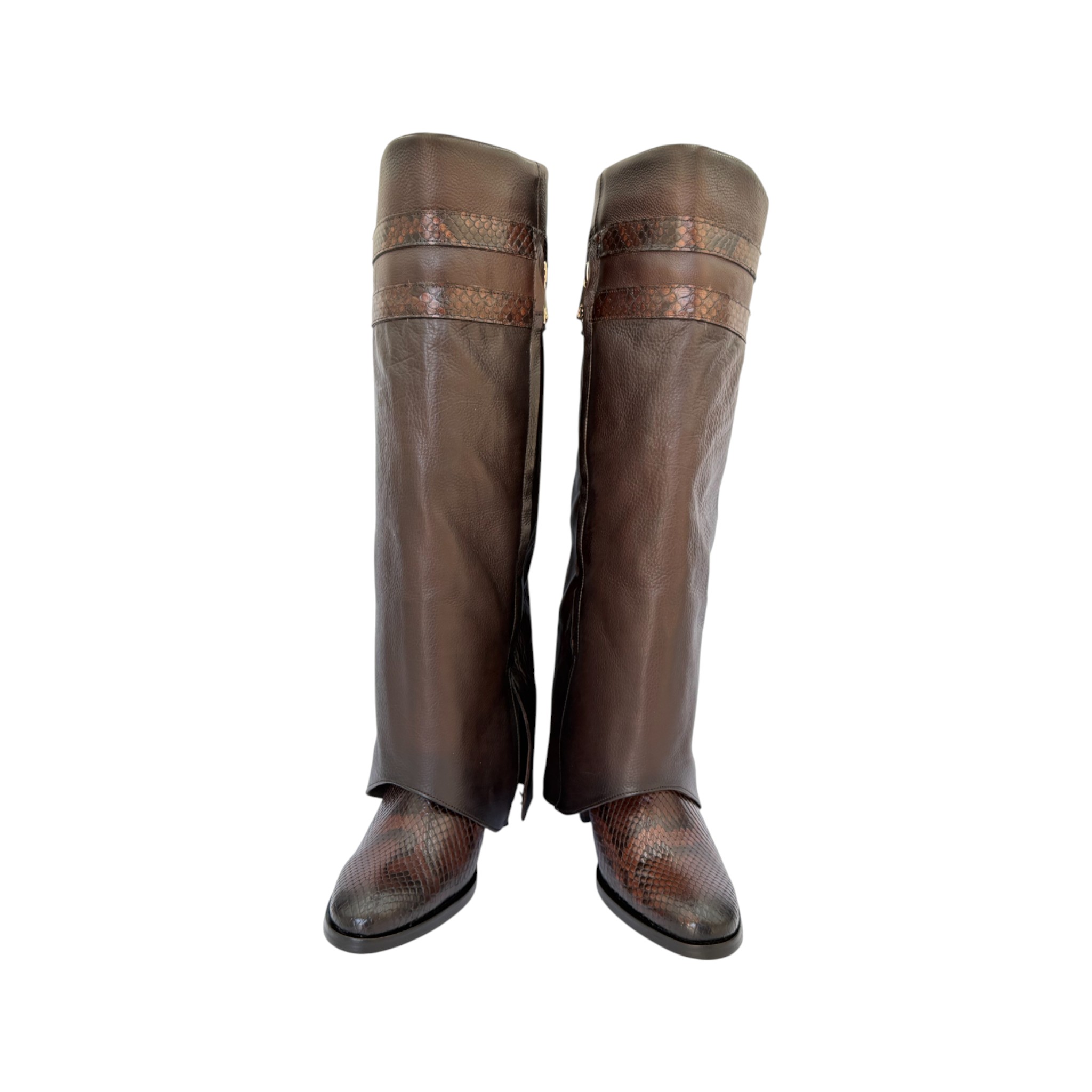 BOTA. PLEGABLE DE VESTIR EN PIEL GENUINA DE PITON PARA DAMA.