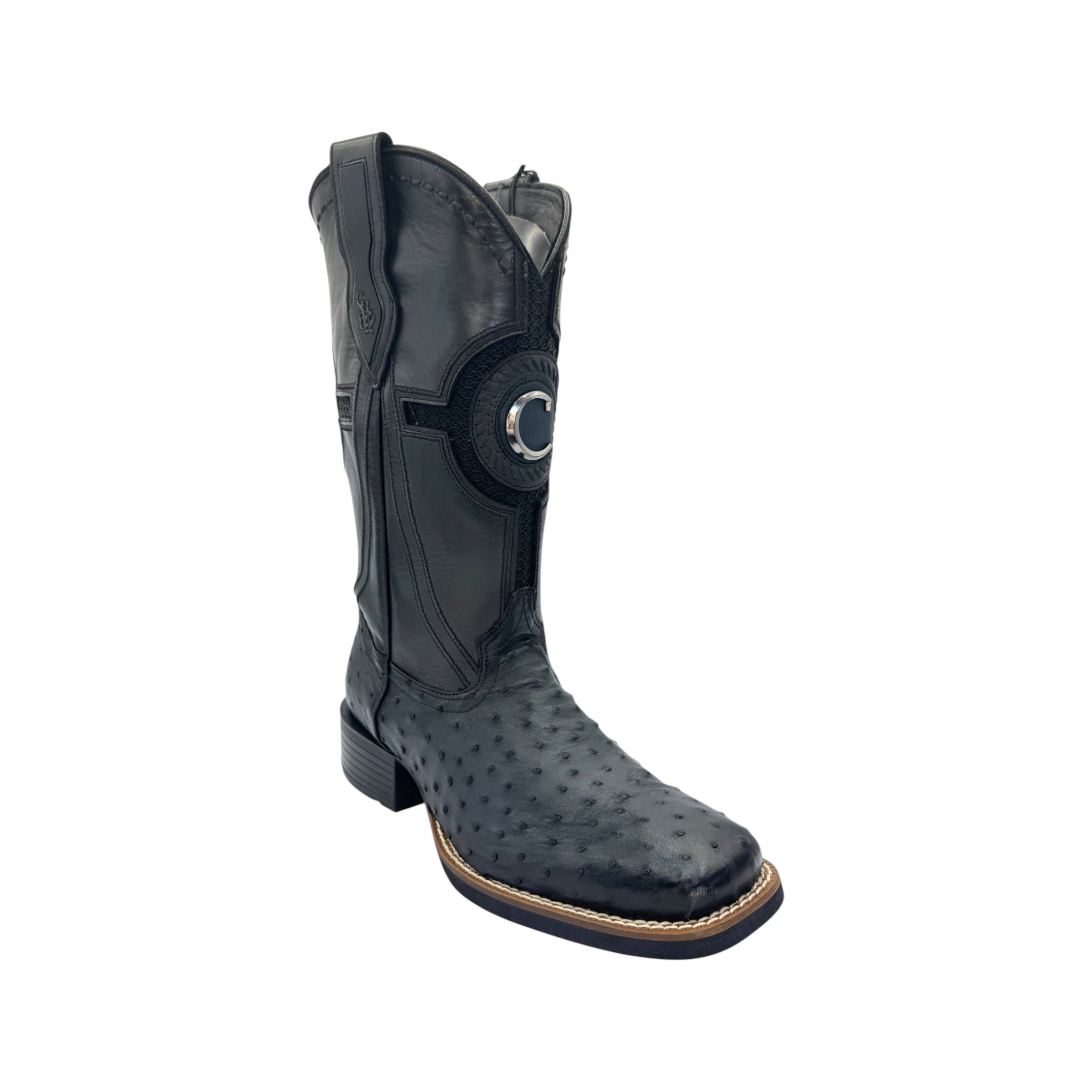 BOTA RODEO EN PIEL GENUINA DE AVESTRUZ PARA CABALLERO