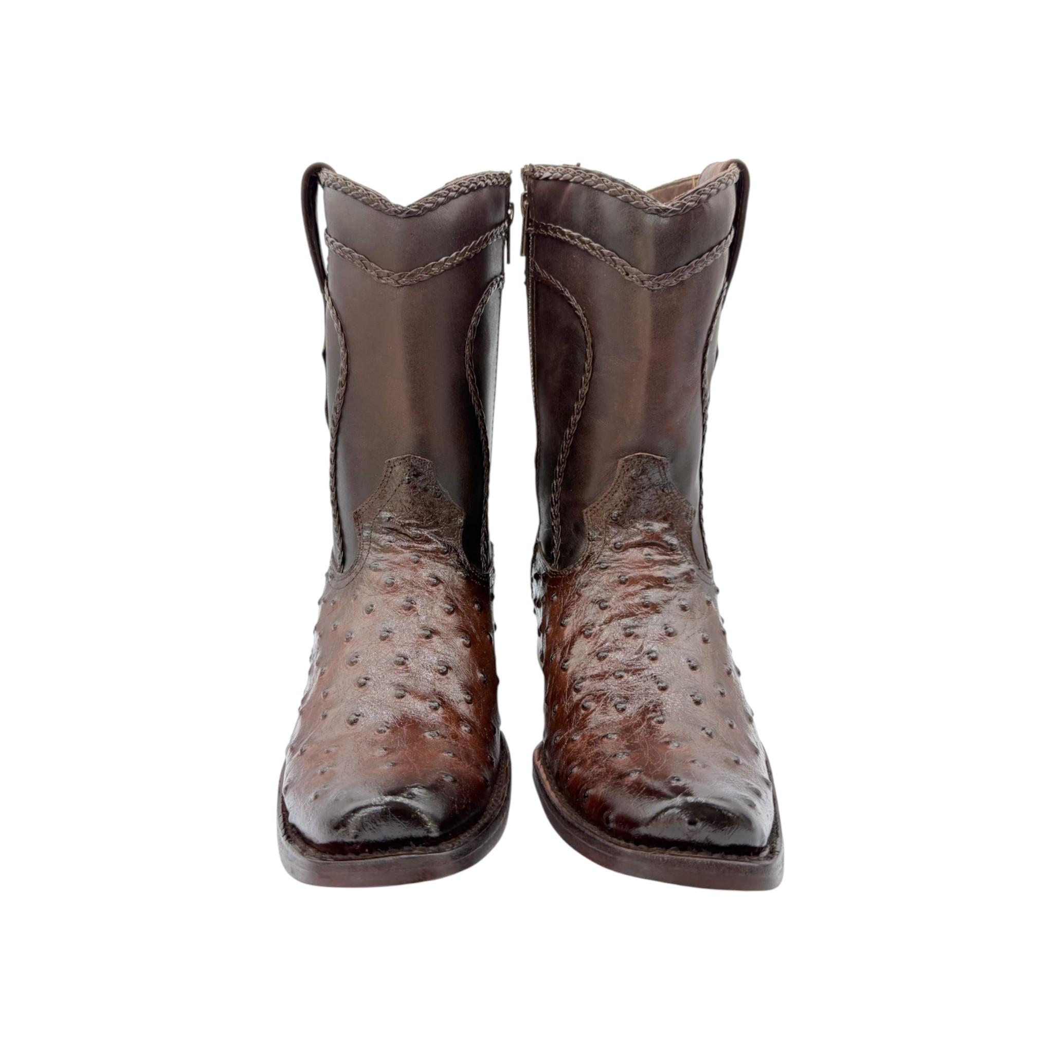 BOTA VAQUERO SM HORMA FRANCO PIEL DE AVESTRUZ CAFÉ.