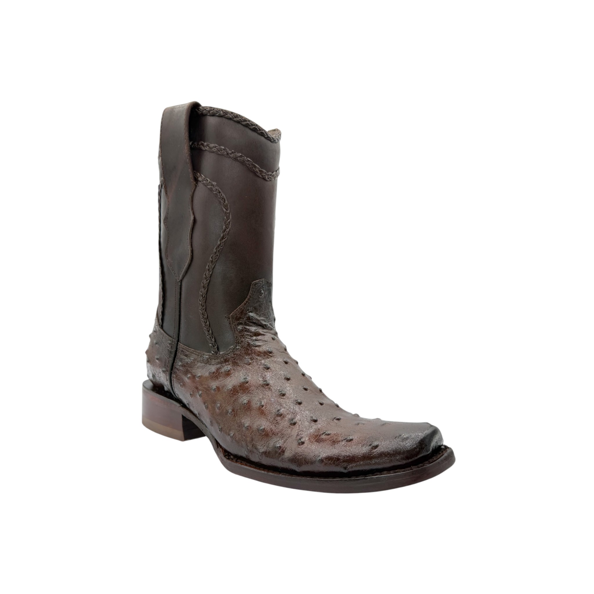 BOTA VAQUERO SM HORMA FRANCO PIEL DE AVESTRUZ CAFÉ.