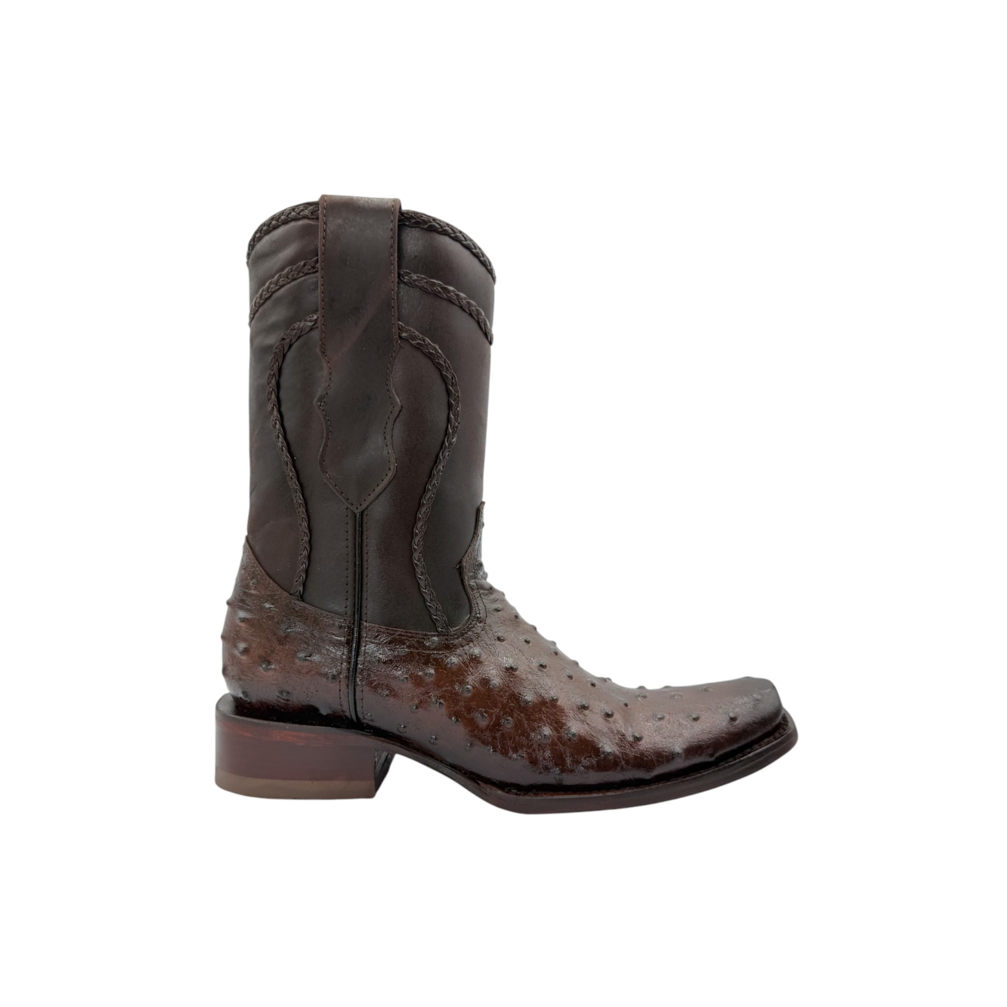 BOTA VAQUERO SM HORMA FRANCO PIEL DE AVESTRUZ CAFÉ.