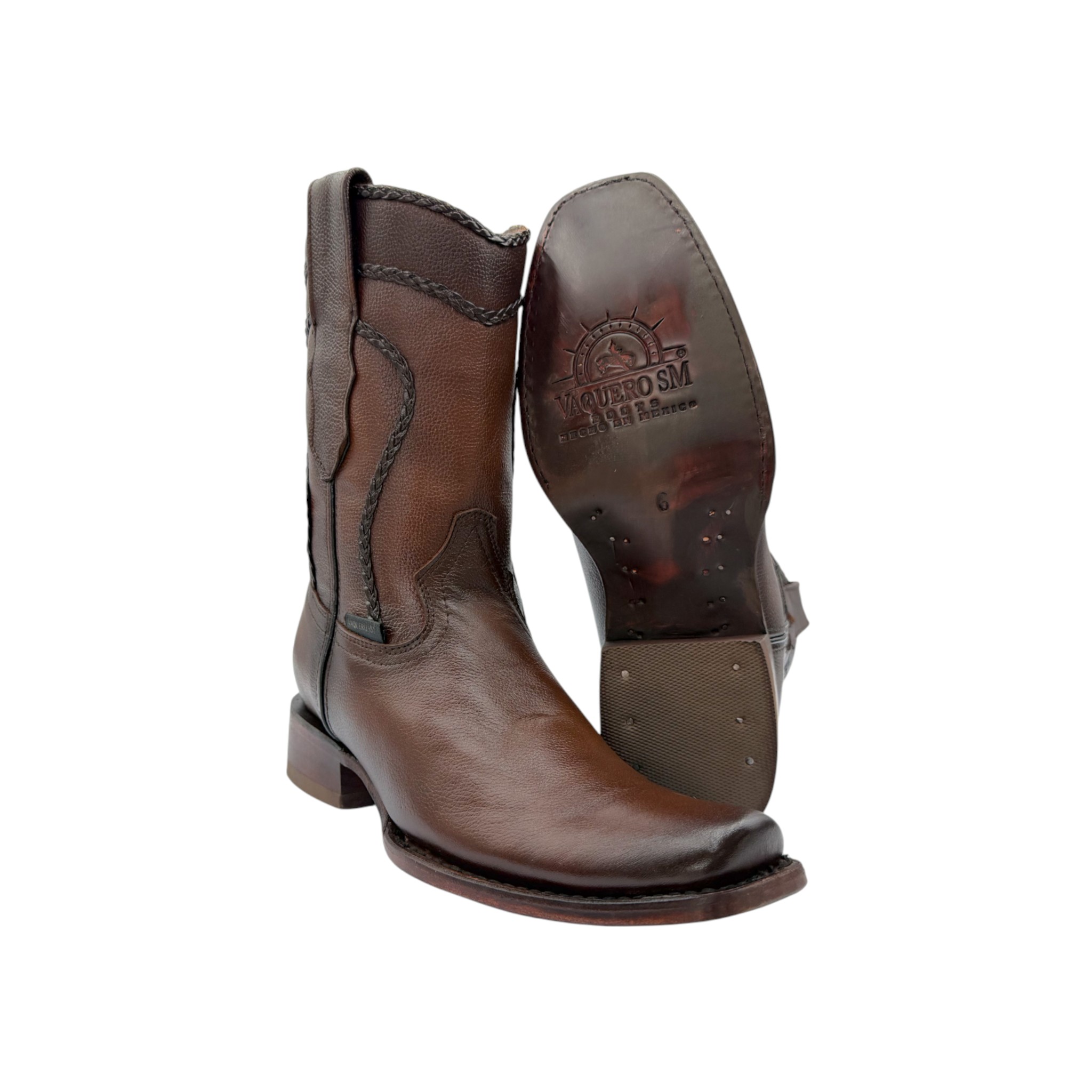 BOTA VAQUERO SM HORMA FRANCO PIEL DE VENADO ORIGINAL TABACO.