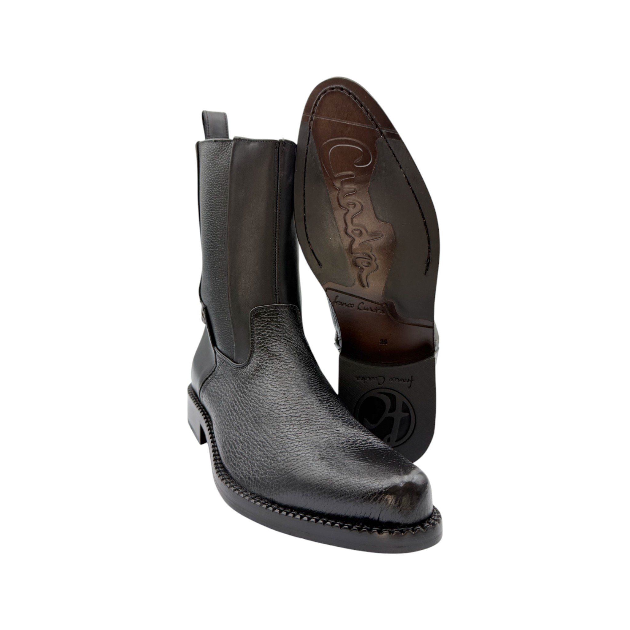 BOTA DE VESTIR EN PIEL GENUINA DE VENADO PARA CABALLERO.