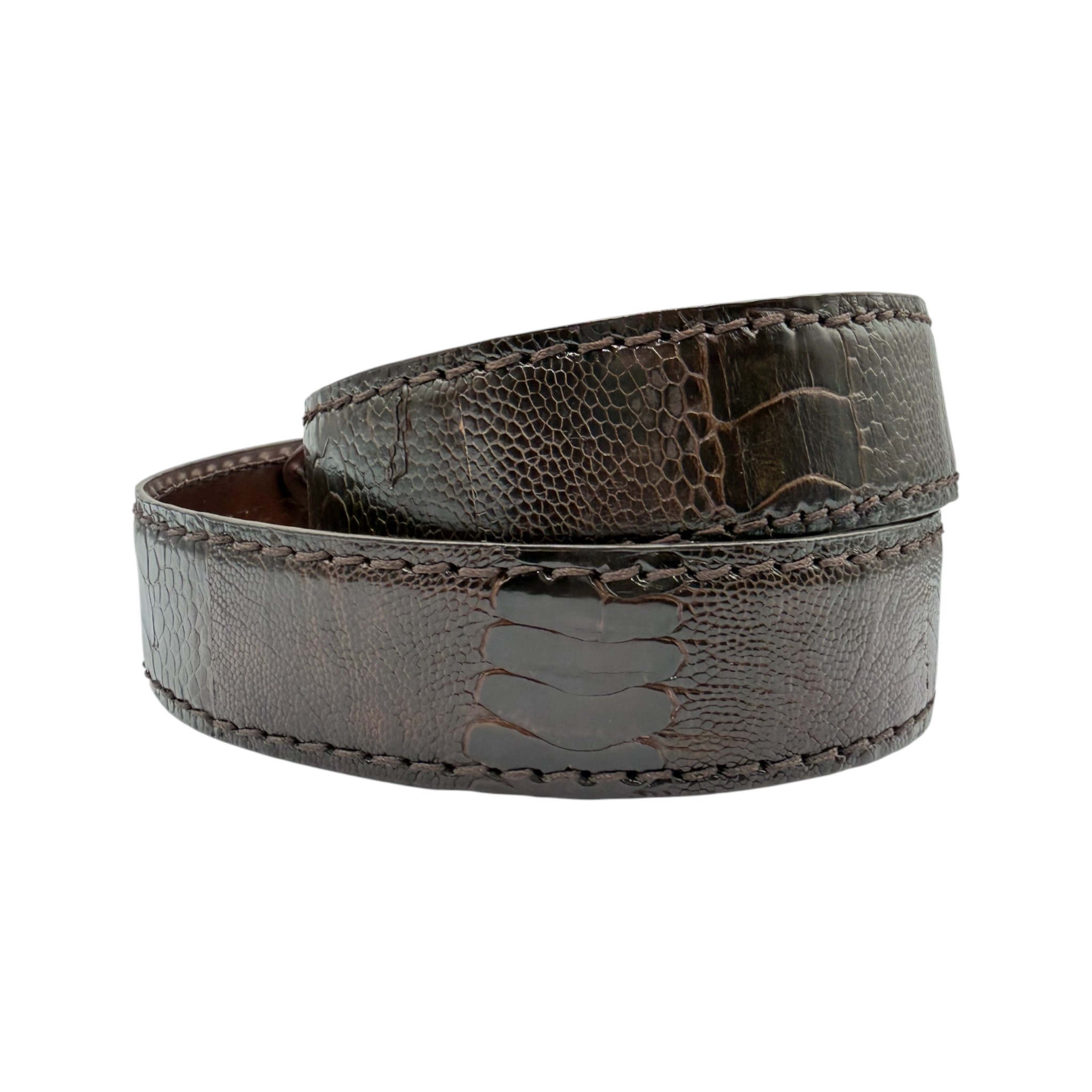 CINTO CUADRA PATA AVESTRUZ CAFÉ.