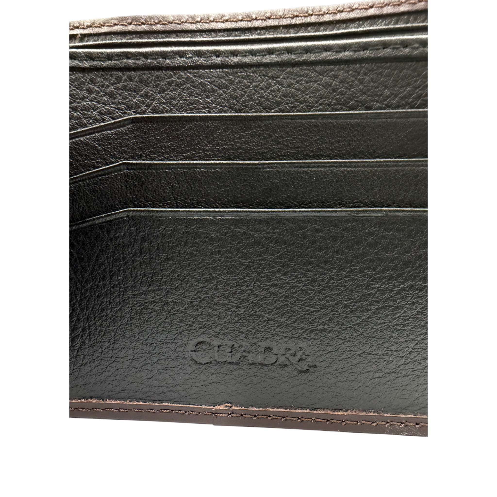 CARTERA CUADRA EN PIEL GENUINA DE PATA DE AVESTRUZ CAFÉ.