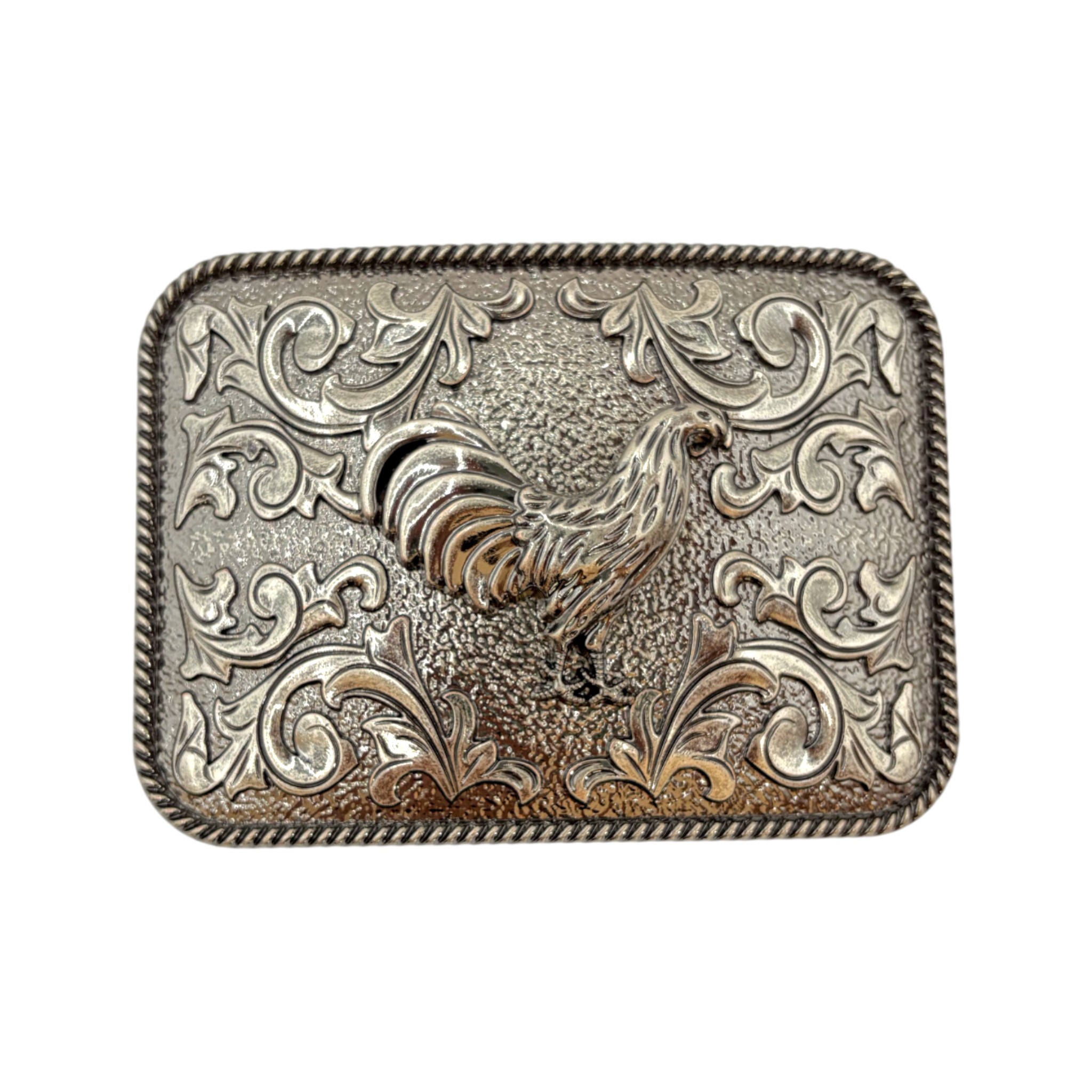 HEBILLA ALPACAR VAQUERA CUADRADA COLOR GRIS MODELO GALLO.