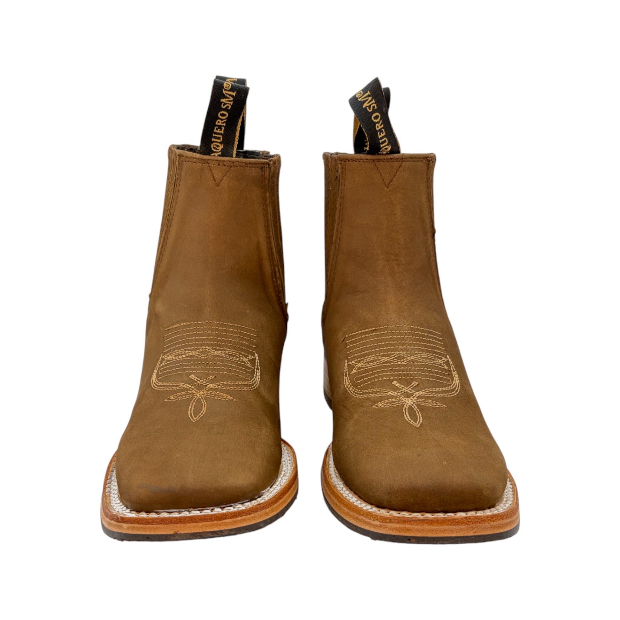 BOTIN VAQUERO SM HORMA RODEO EN PIEL NOBUCK COLOR COBRE.