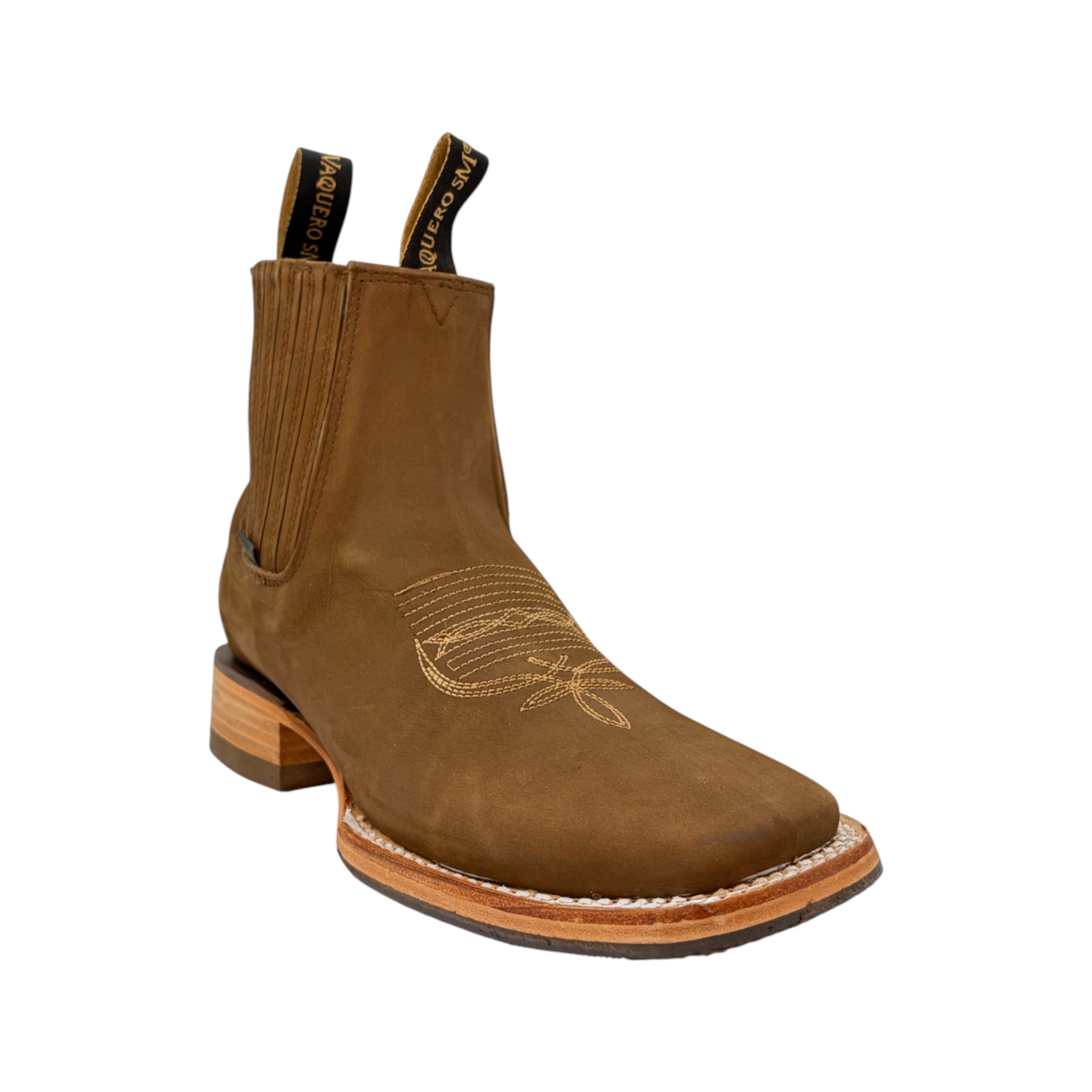 BOTIN VAQUERO SM HORMA RODEO EN PIEL NOBUCK COLOR COBRE.