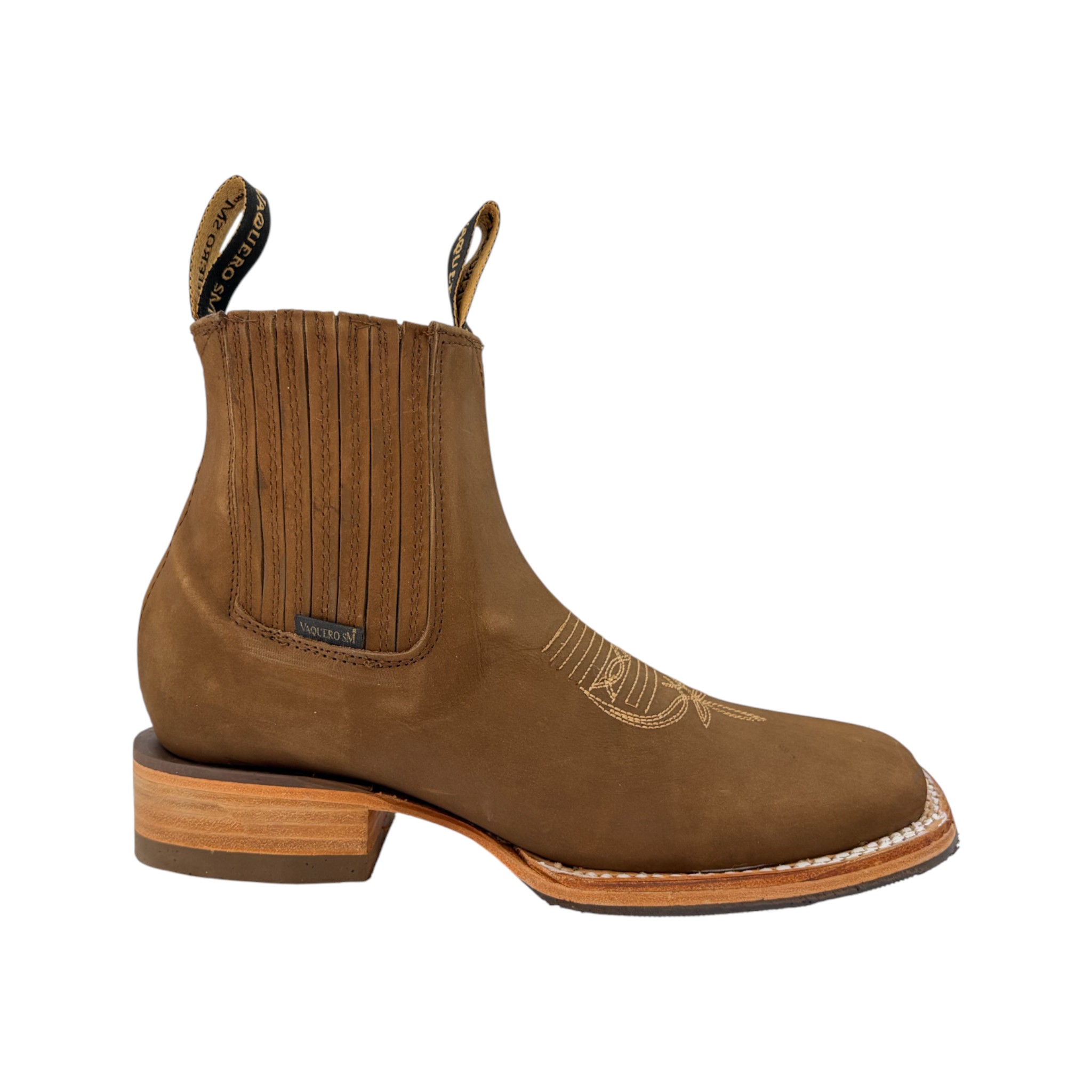 BOTIN VAQUERO SM HORMA RODEO EN PIEL NOBUCK COLOR COBRE.