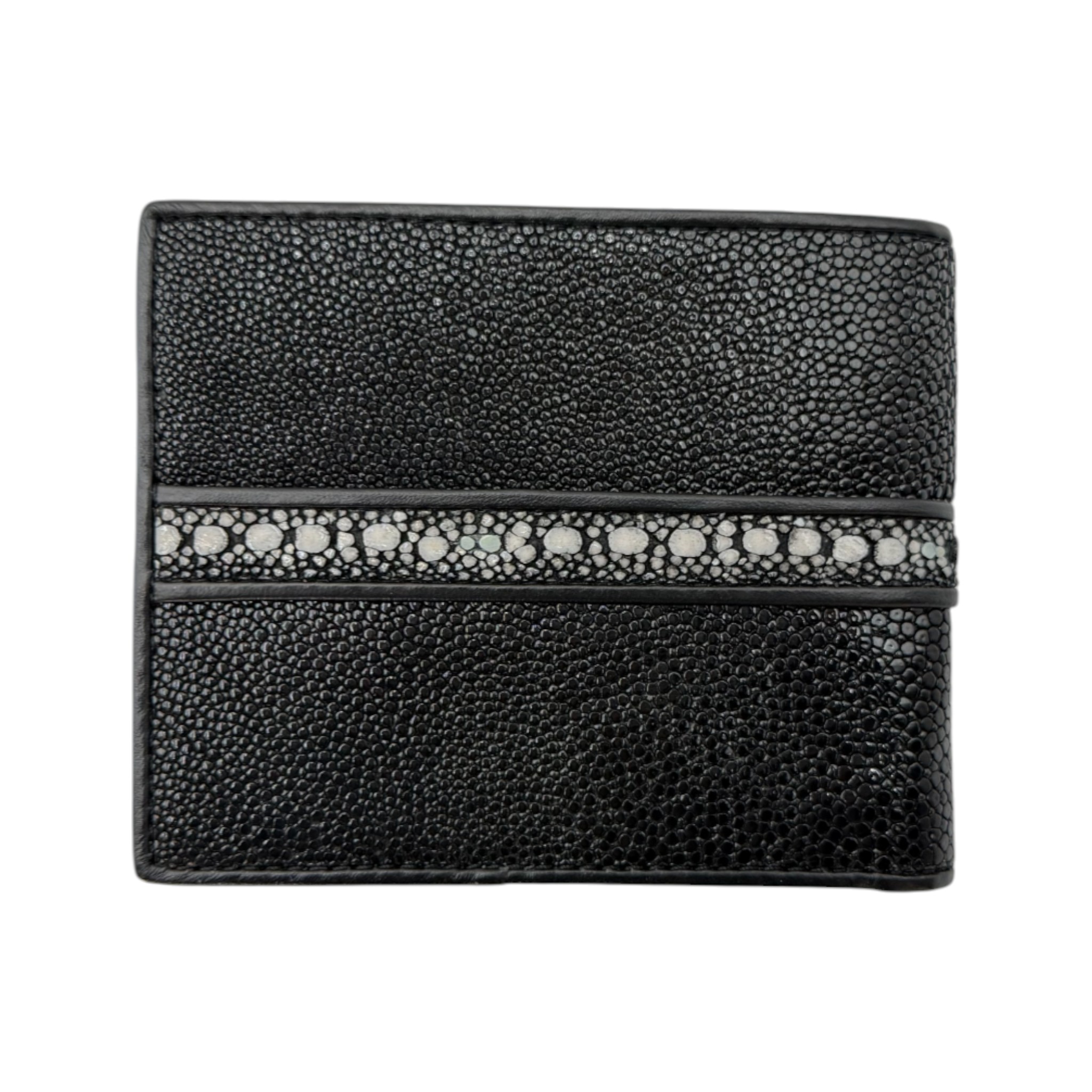 CARTERA CUADRA EN PIEL GENUINA DE MANTARRAYA.