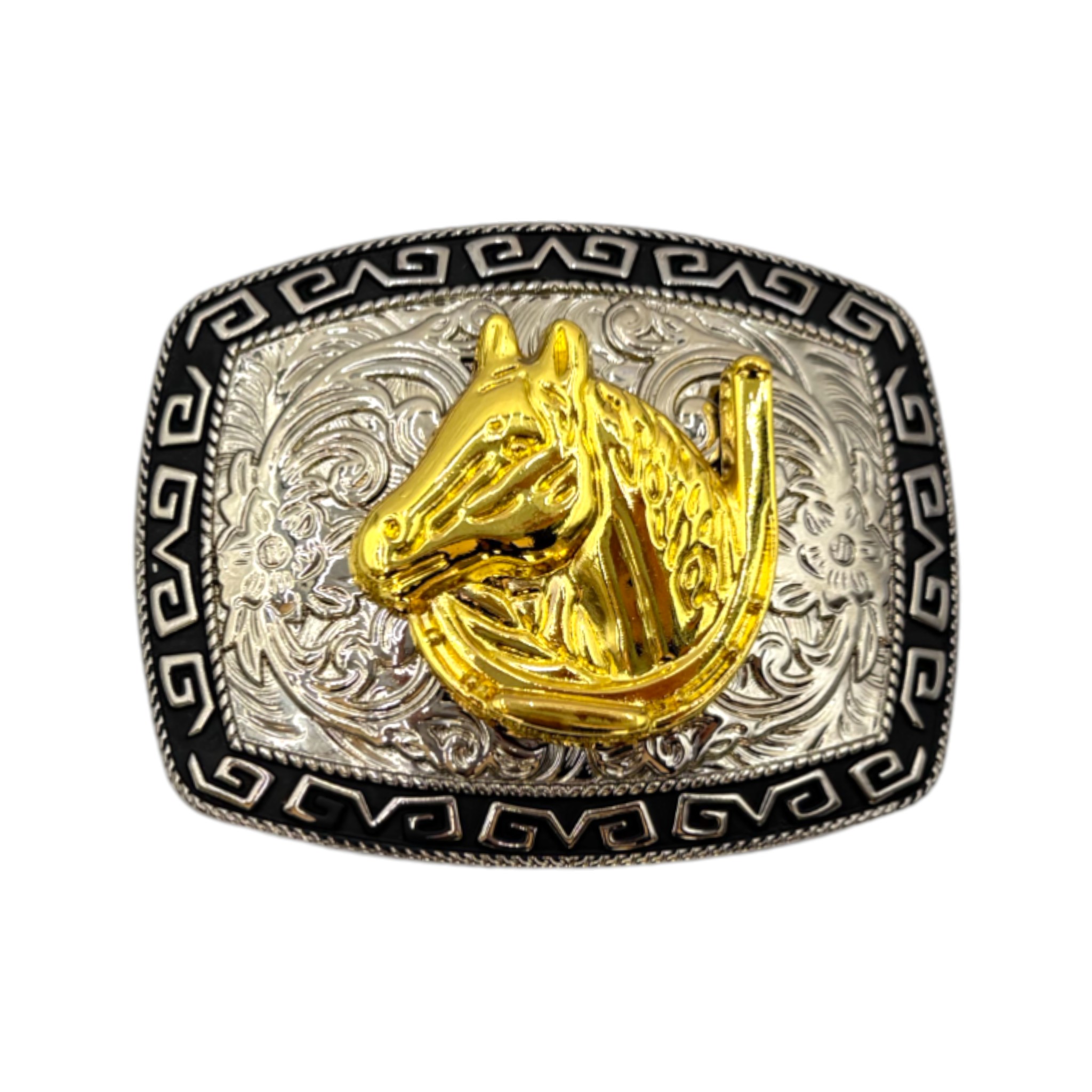 IMG_4042-Photoroom HEBILLA ALPACAR VAQUERA SEMI OVAL COLOR PLATA CON HERRADURA Y CABALLO.