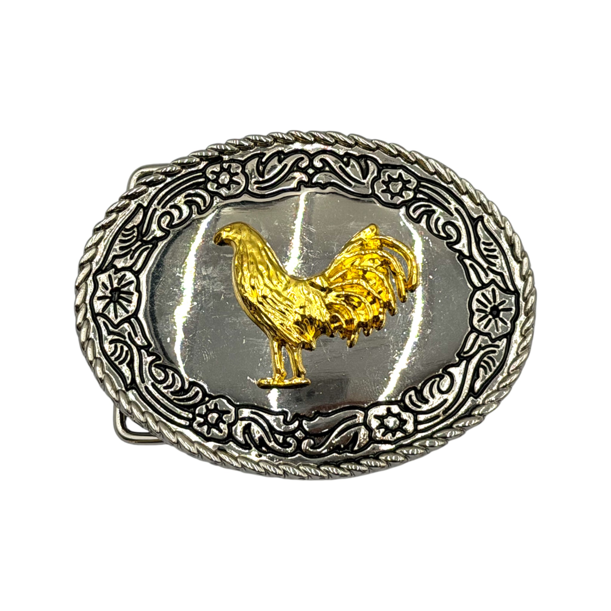 HEBILLA ALPACAR VAQUERA ESPEJO PLATA GALLO.