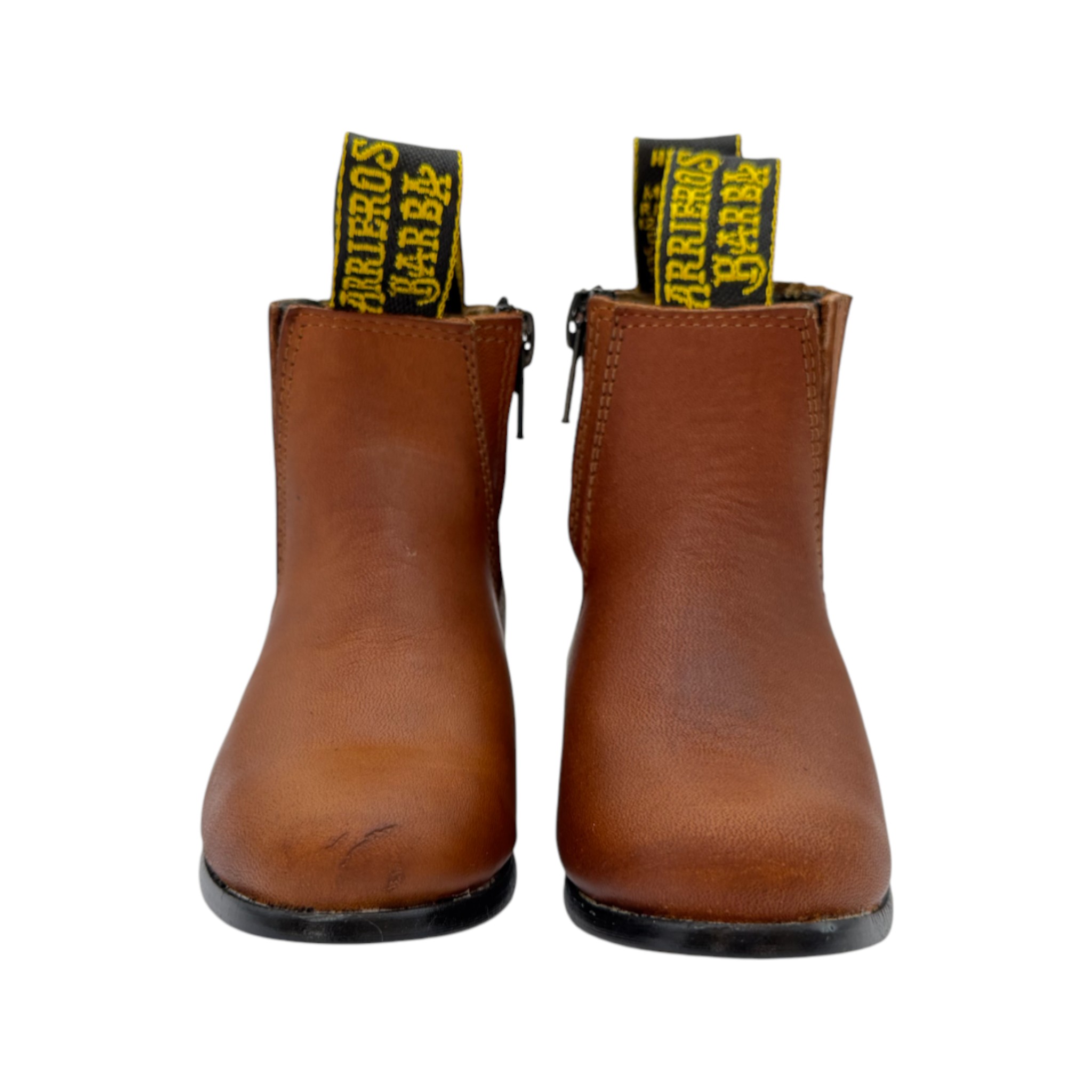 BOTIN GMR NIÑO EN PIEL DE RES COLOR SHEDRON.