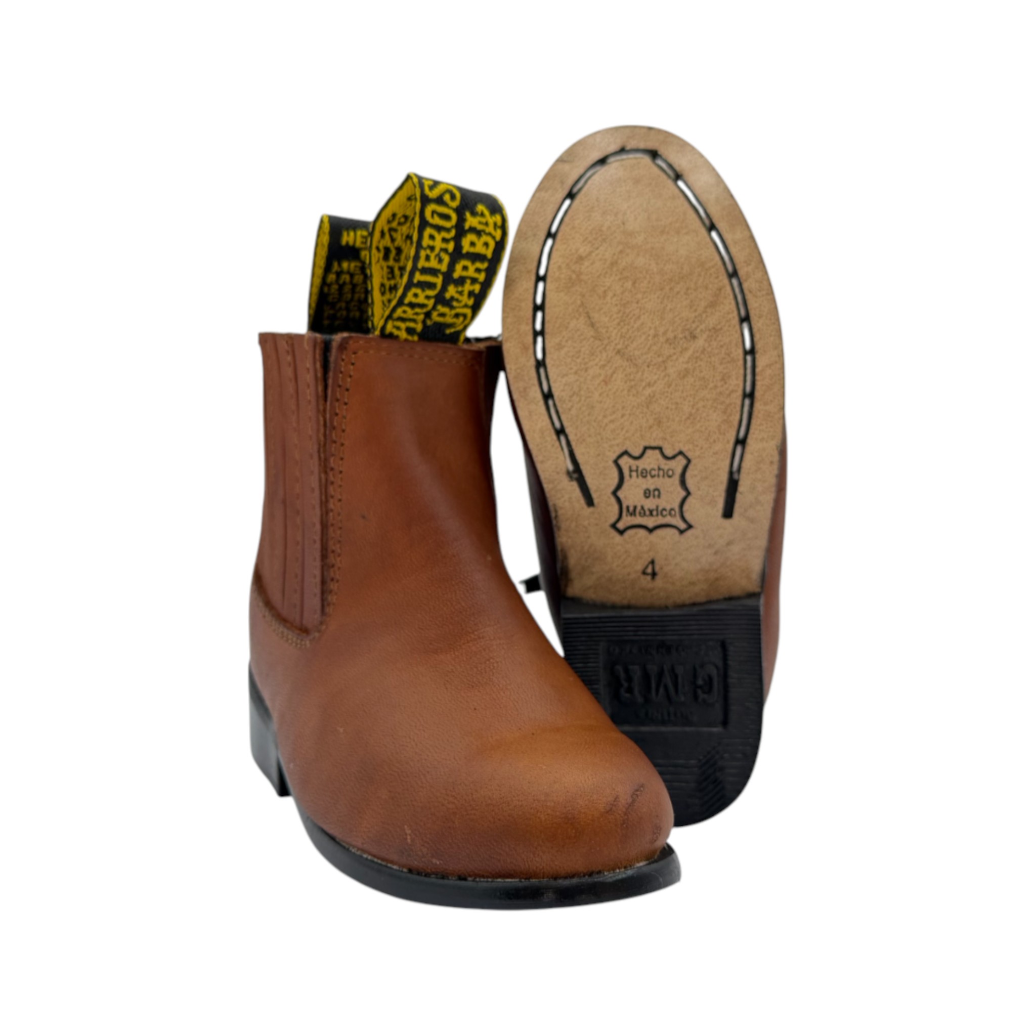 BOTIN GMR NIÑO EN PIEL DE RES COLOR SHEDRON.