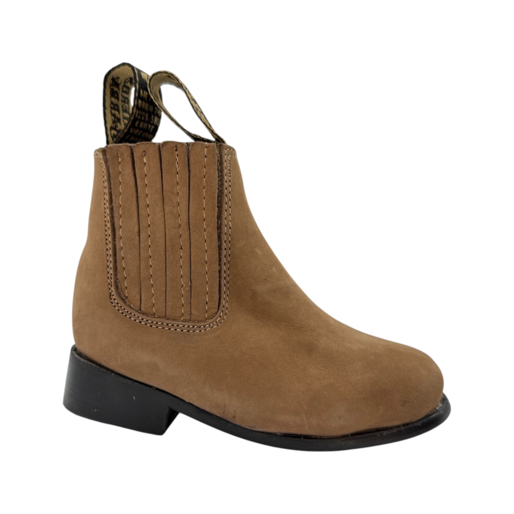 BOTIN GMR NIÑO EN PIEL NOBUCK COLOR CANELA.