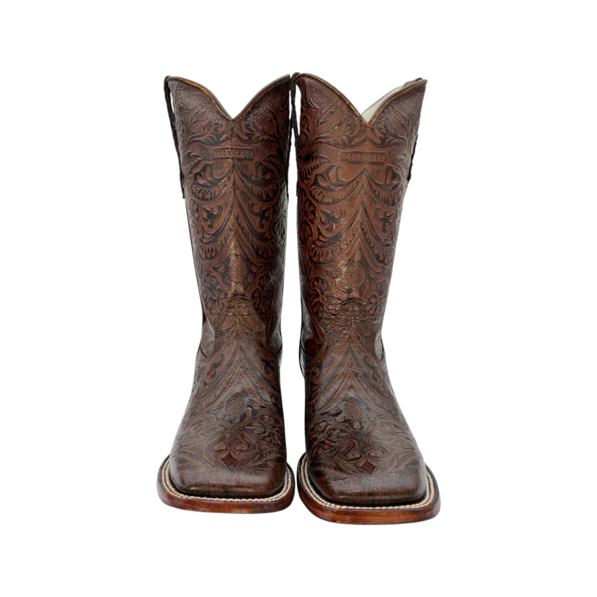 BOTA BOSTON DAMA CINCELADO COMPLETO CAFÉ.