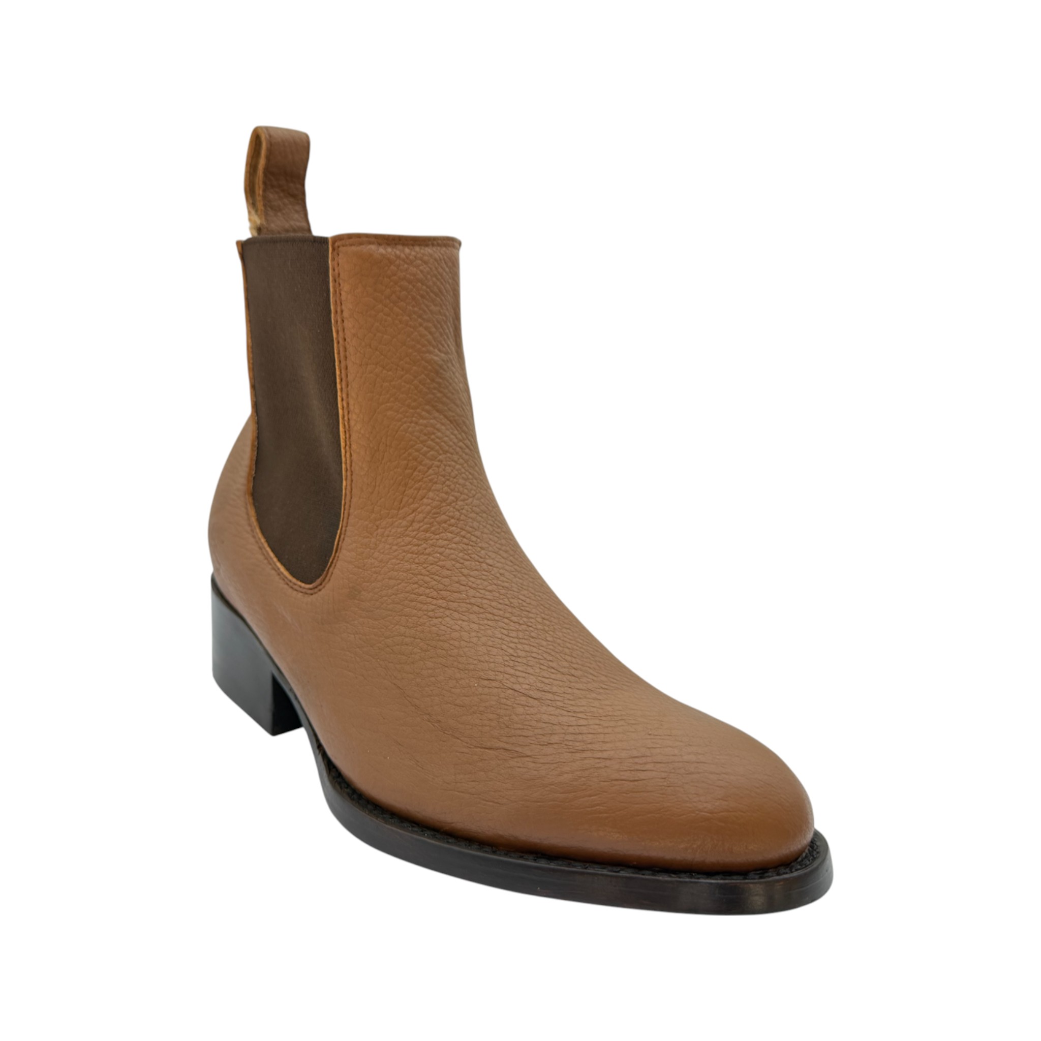 BOTIN MEXICO CHARRO PIEL DE VENADO MIEL SUELA DE CUERO.