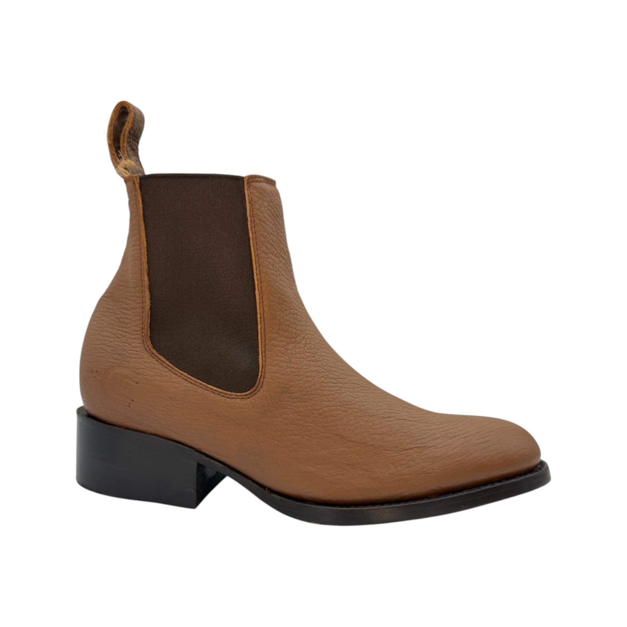 BOTIN MEXICO CHARRO PIEL DE VENADO MIEL SUELA DE CUERO.