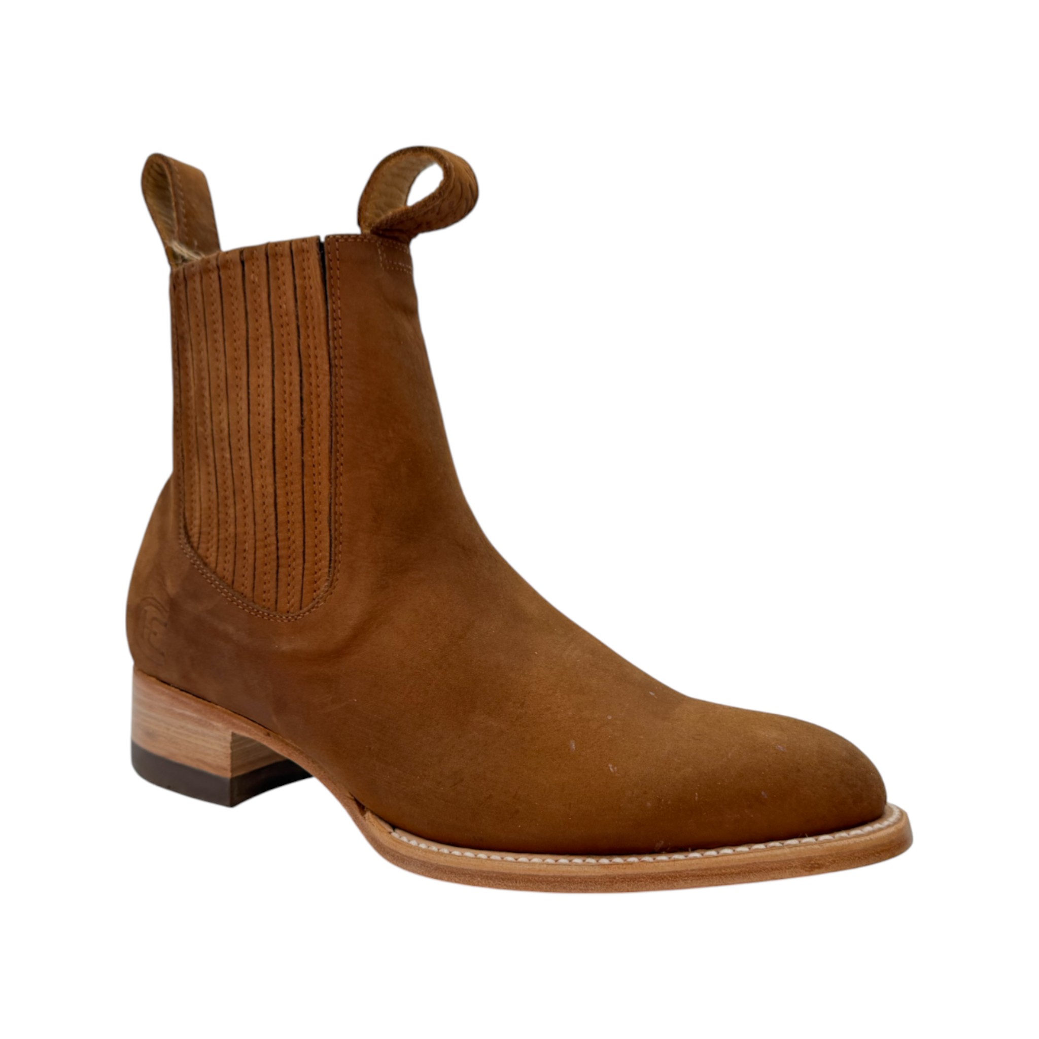 BOTIN MEXICO CHARRO PIEL DE RES NOBUCK CEBADA