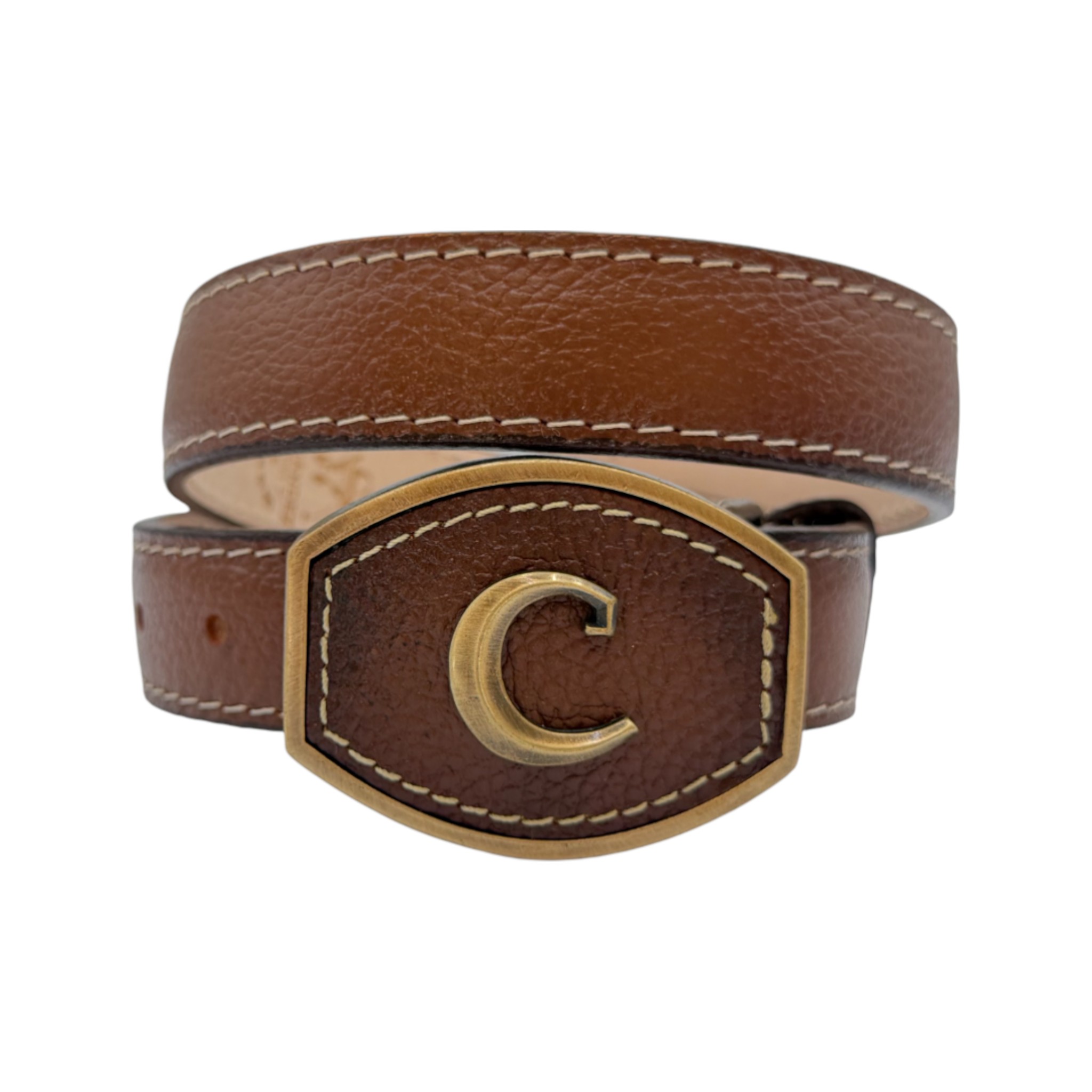 CINTO NIÑO TIPO CUADRA LISO MIEL.