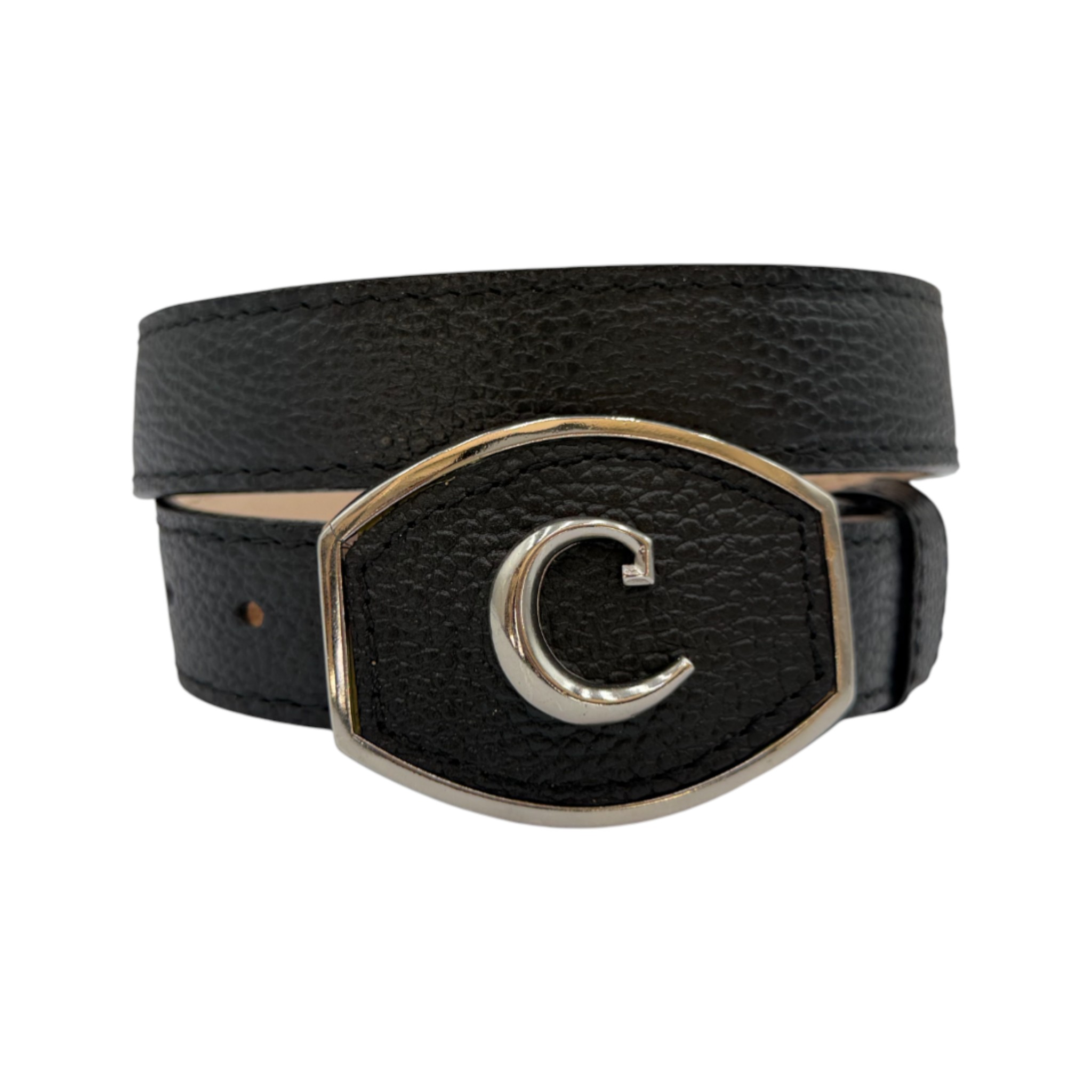 CINTO NIÑO TIPO CUADRA LISO NEGRO.