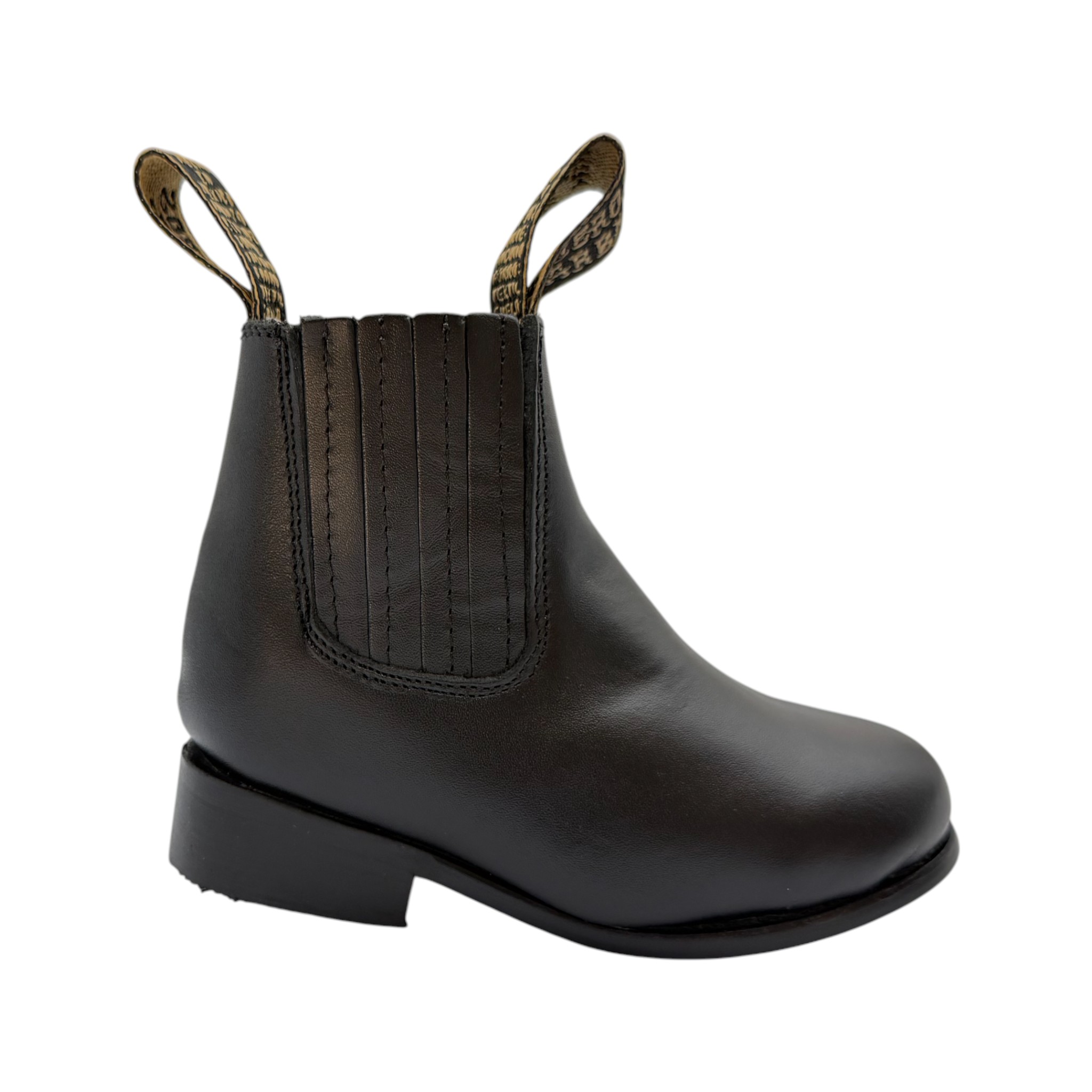 BOTÍN GRM NIÑO EN PIEL COLOR NEGRO.