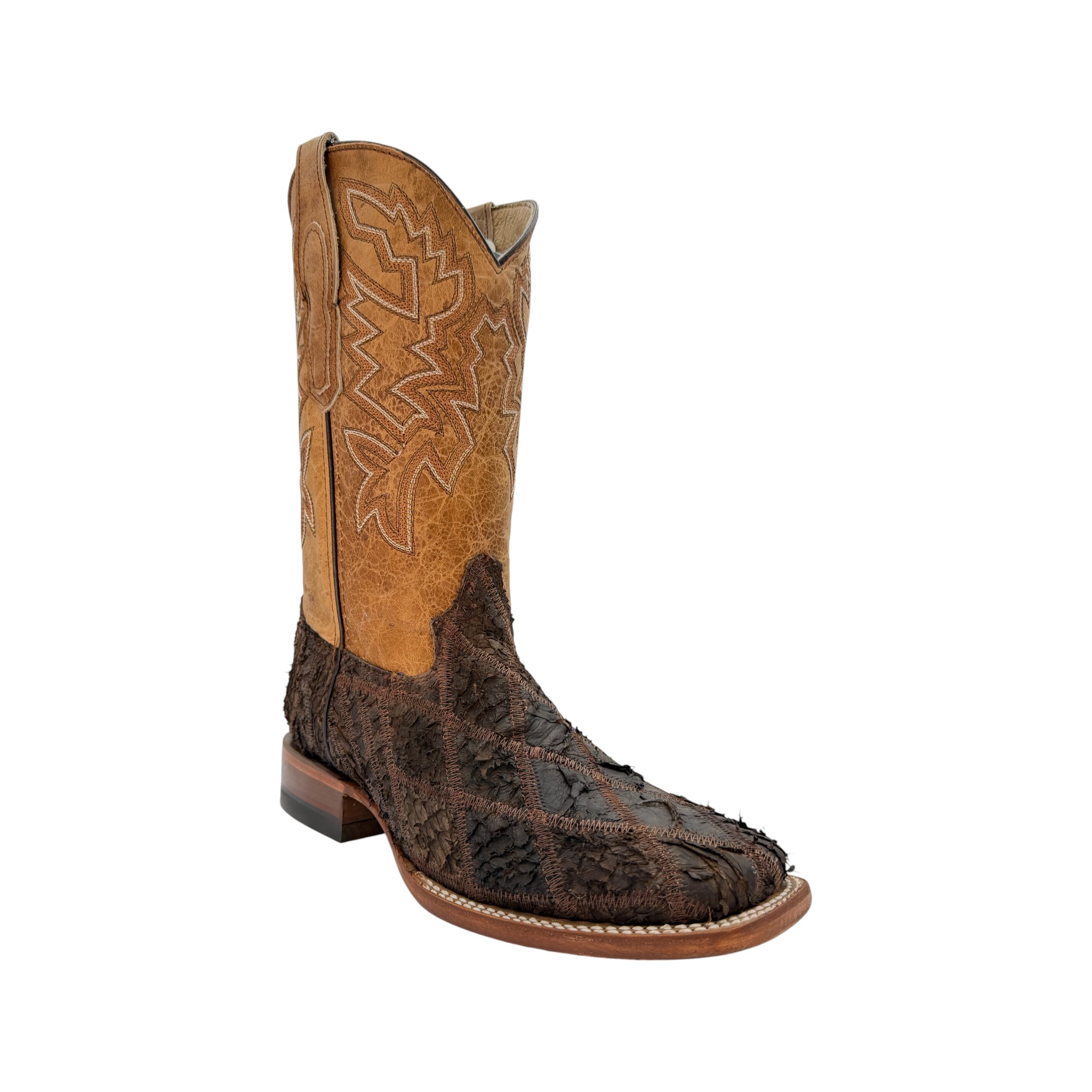 BOTA VAQUERA DE HOMBRE REYWELT EN PIEL DE PESCADO COLOR CAFÉ