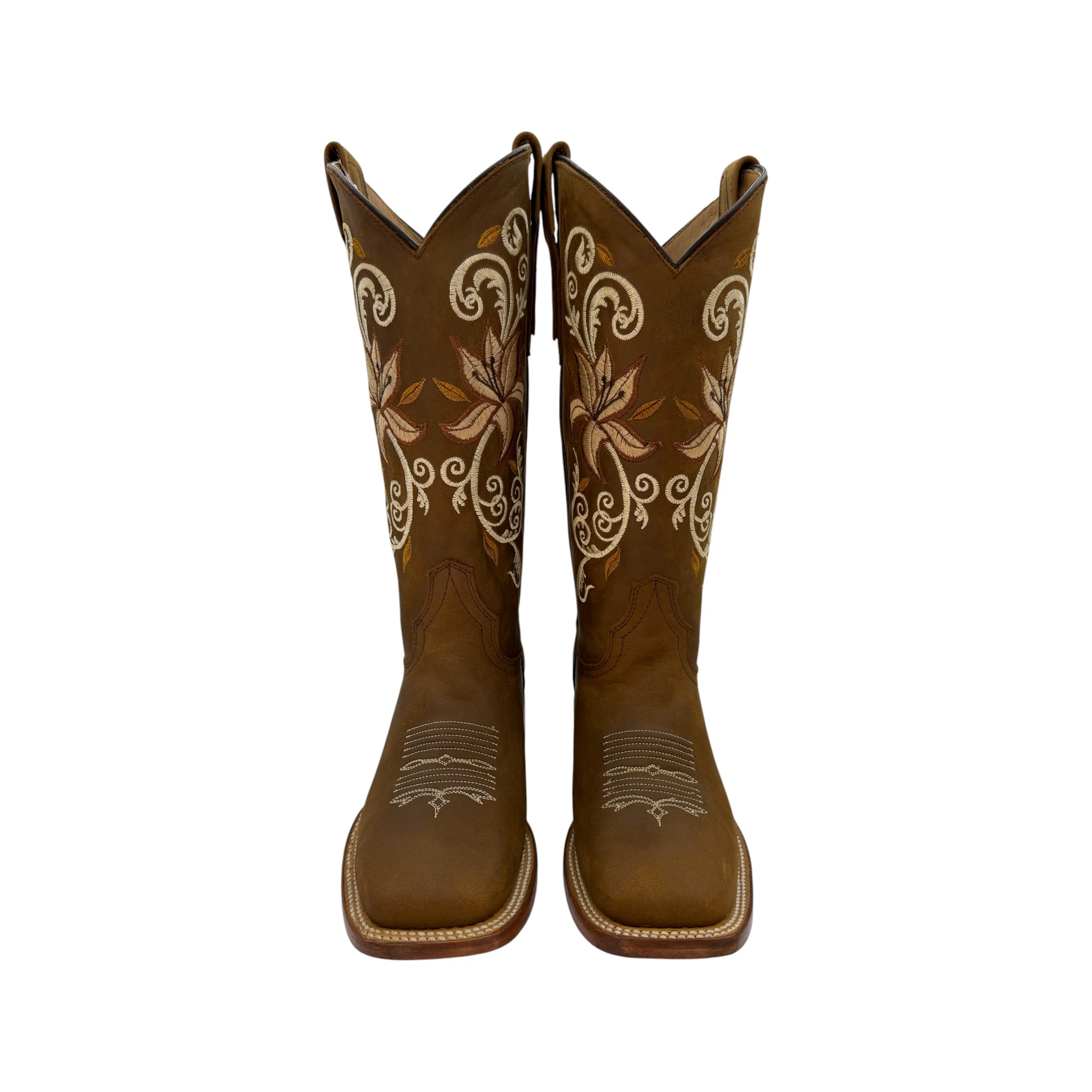 IMG_4599-Photoroom BOTA VAQUERA DE DAMA REYWELT EN PIEL COLOR CAFÉ CON BORDADO FLORAL