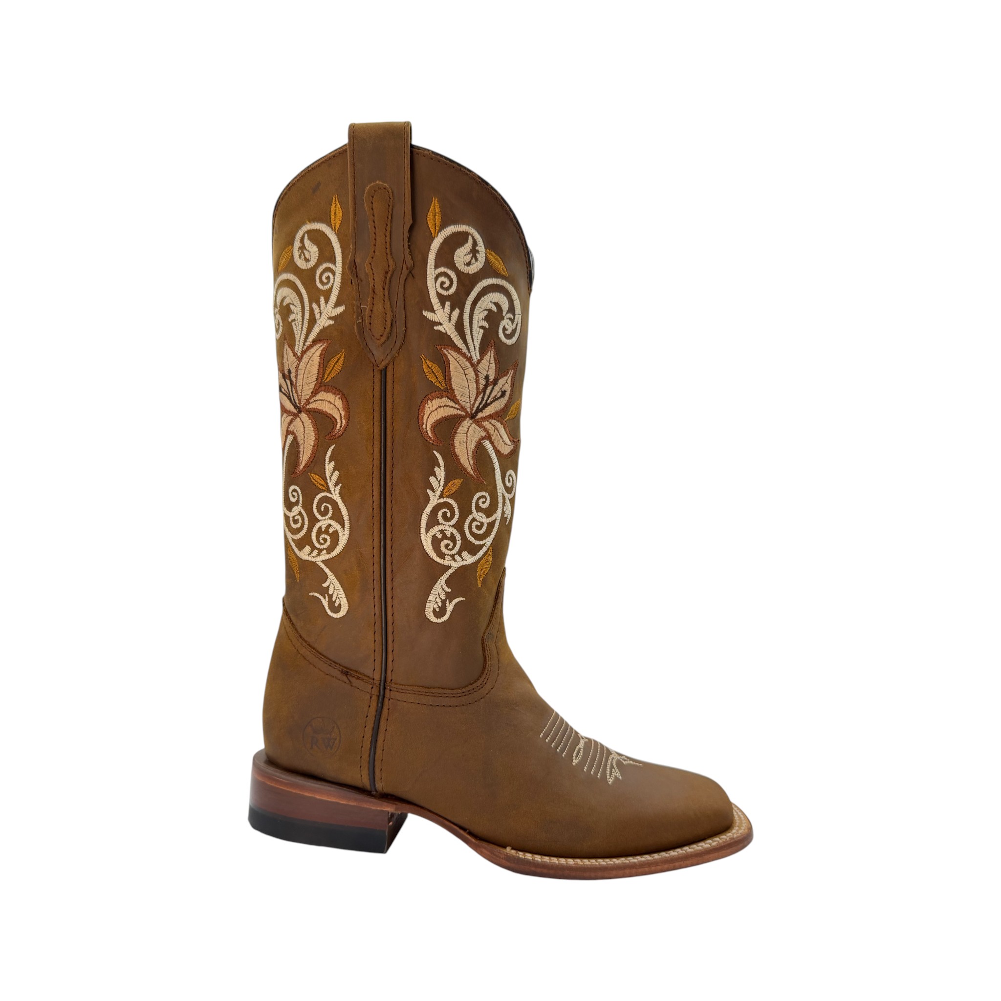 IMG_4602-Photoroom BOTA VAQUERA DE DAMA REYWELT EN PIEL COLOR CAFÉ CON BORDADO FLORAL