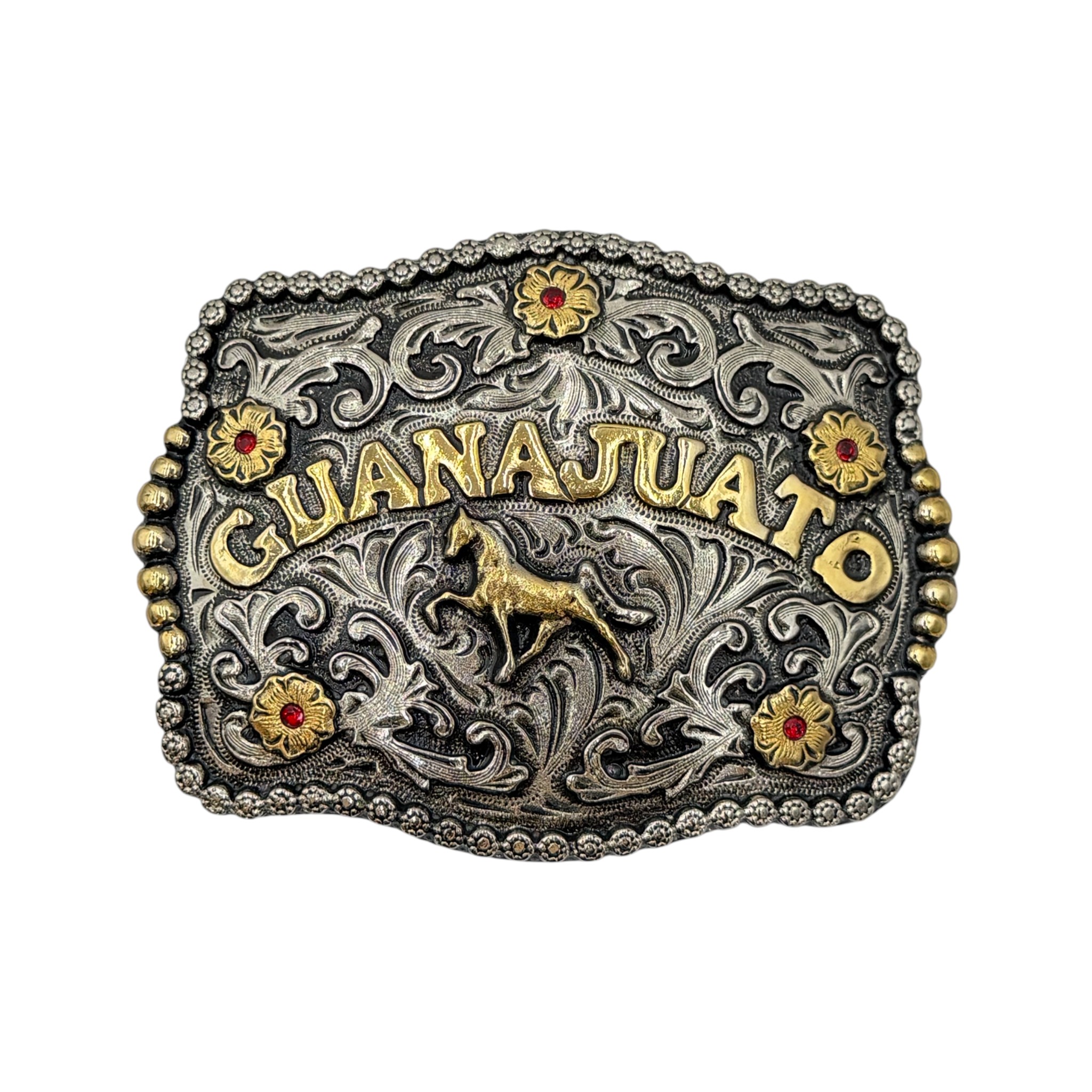 HEBILLA VAQUERA CUADRADA GRABADO GUANAJUATO