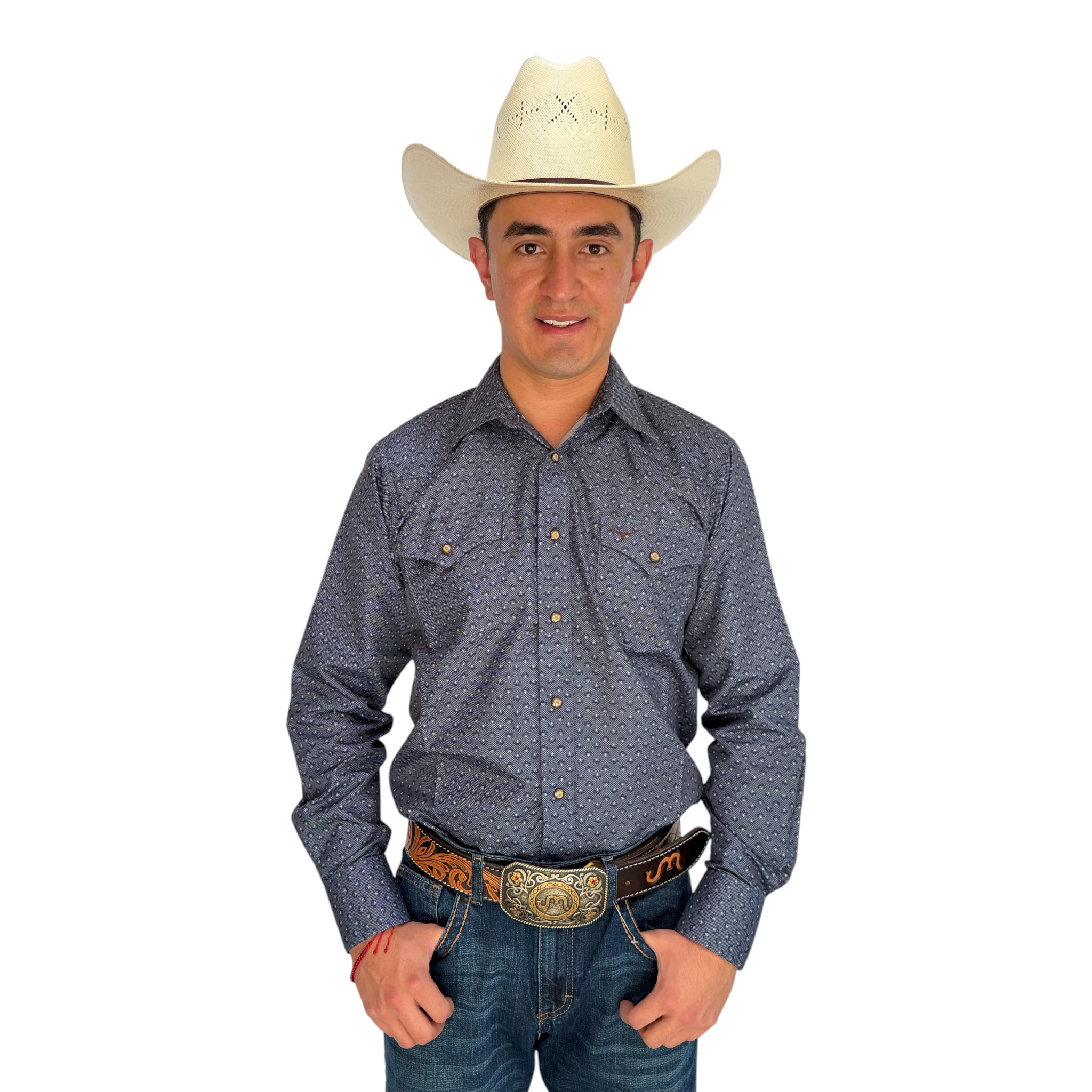IMG_4642-Photoroom CAMISA RODEO WEST CABALLERO AZUL CON ESTAMPADO GEOMETRICO BLANCO