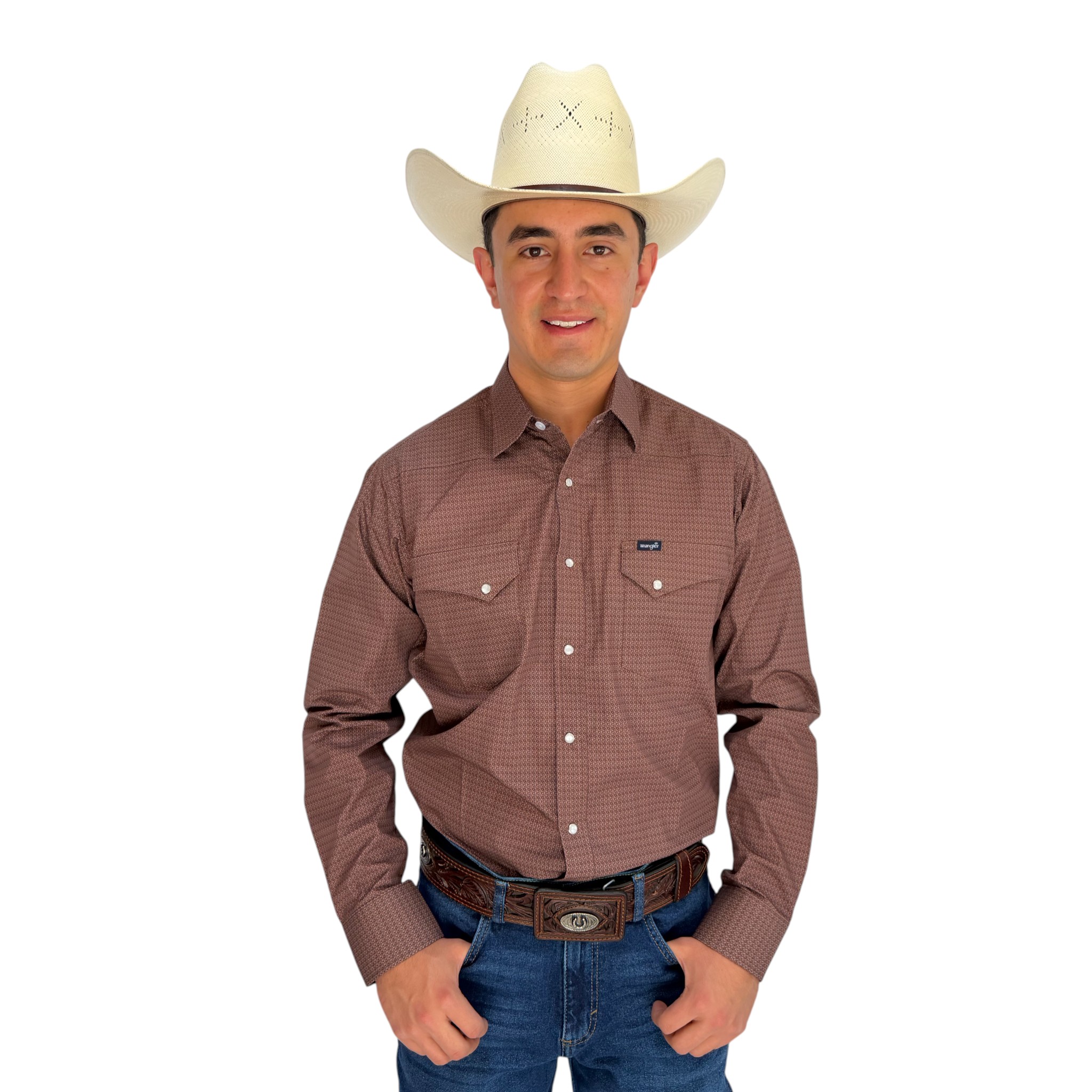 IMG_4663-Photoroom CAMISA WRANGLER VAQUERA DE CABALLERO COLOR LADRILLO CON DISEÑO GEOMÉTRICO