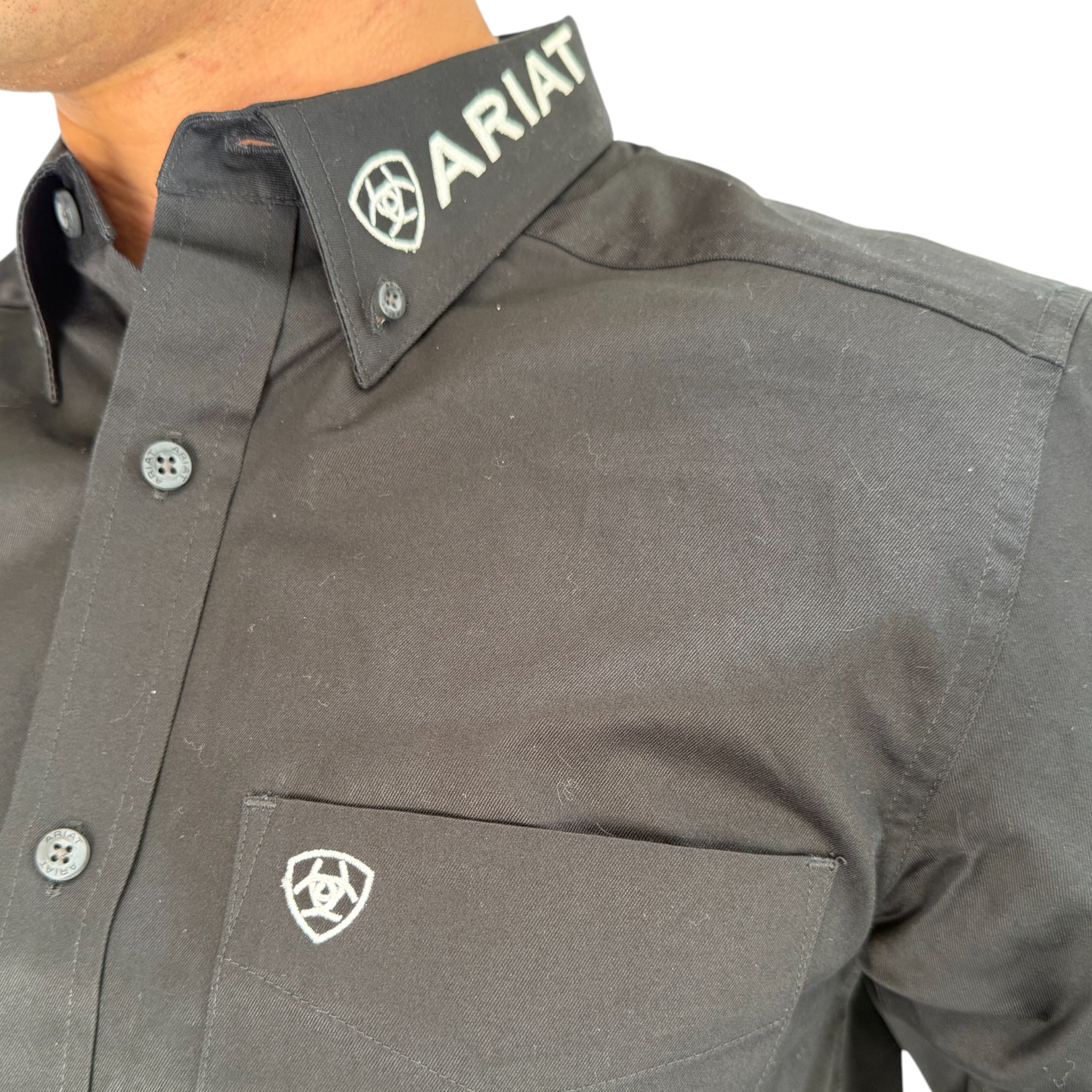 CAMISA ARIAT TEAM LOGO MÉXICO NEGRO