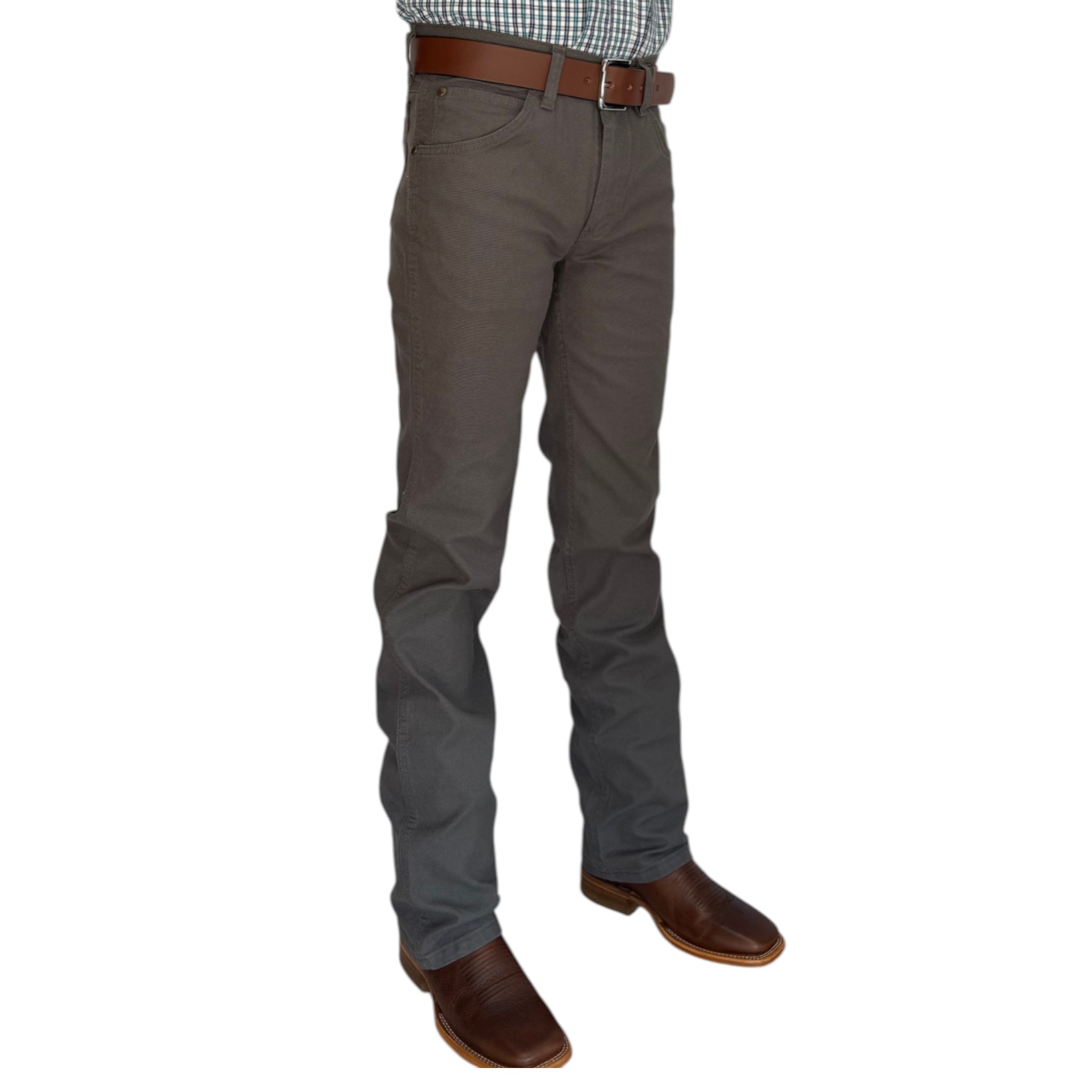 PANTALÓN WRANGLER CABALLERO GRIS ESTILO VESTIR EN DENIM