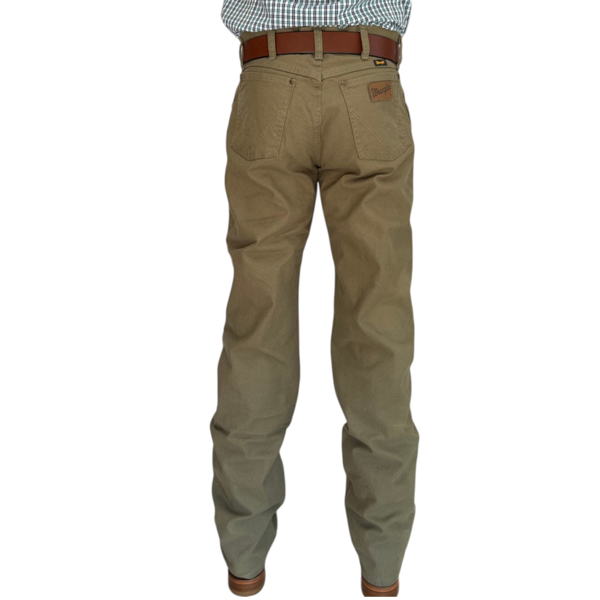 PANTALÓN WRANGLER CABALLERO OLIVO ESTILO VESTIR EN DENIM