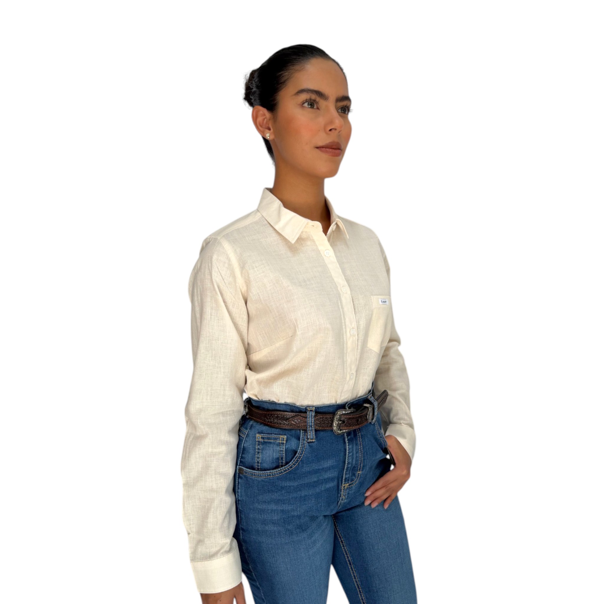 CAMISA WRANGLER DAMA BEIGE LISA ESTILO VAQUERO