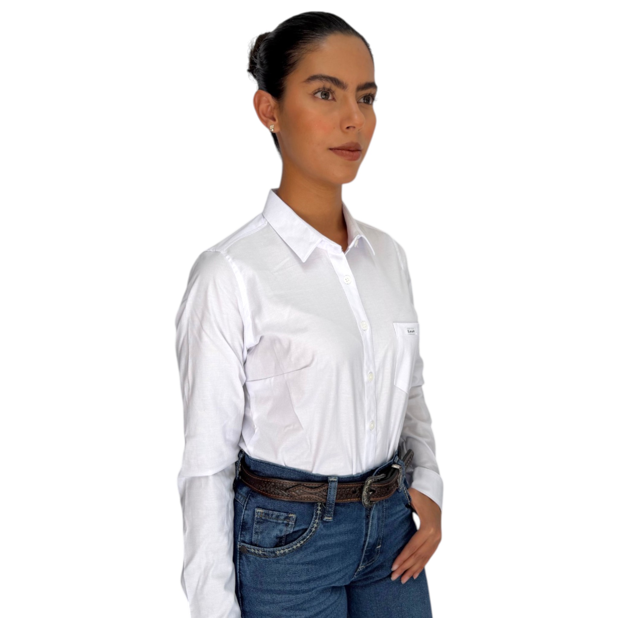 CAMISA LEE DAMA BLANCA LISA CLÁSICA
