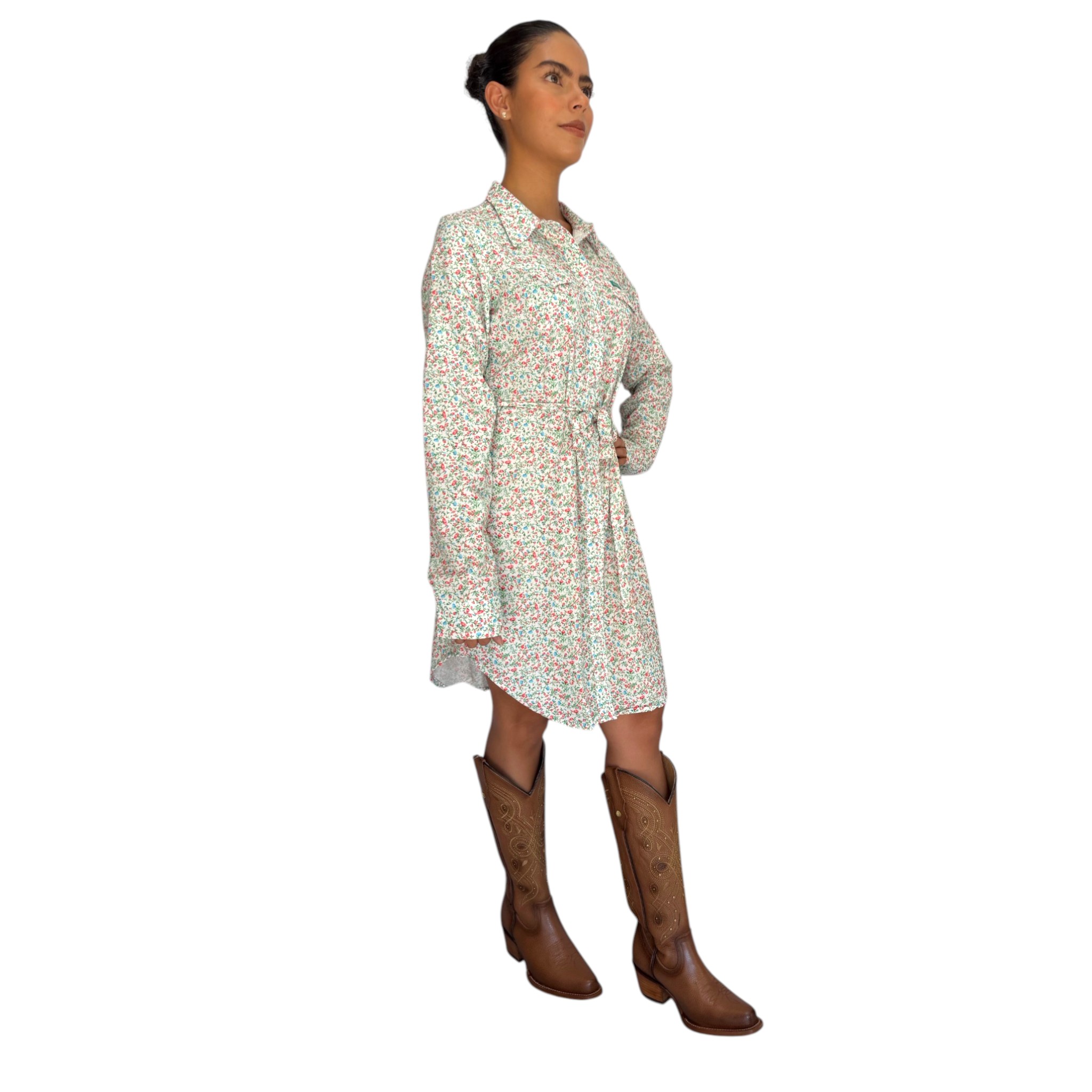 VESTIDO WRANGLER DAMA ESTAMPADO FLORAL ESTILO VAQUERO