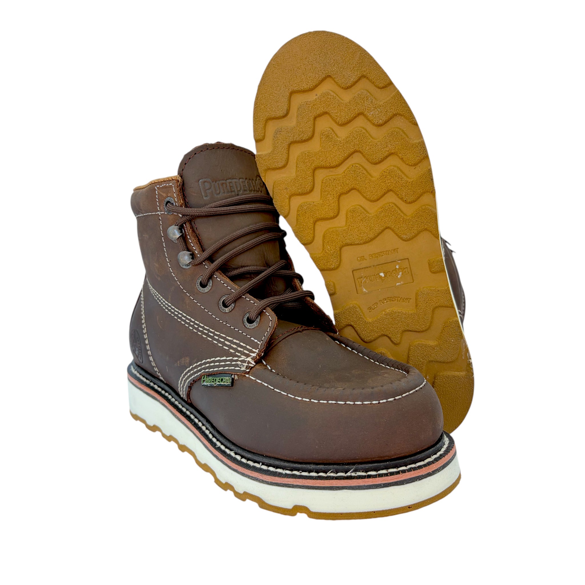 BOTA PUREPECHA TRABAJO AGUJETA SUELA DOBLE DENSIDAD.