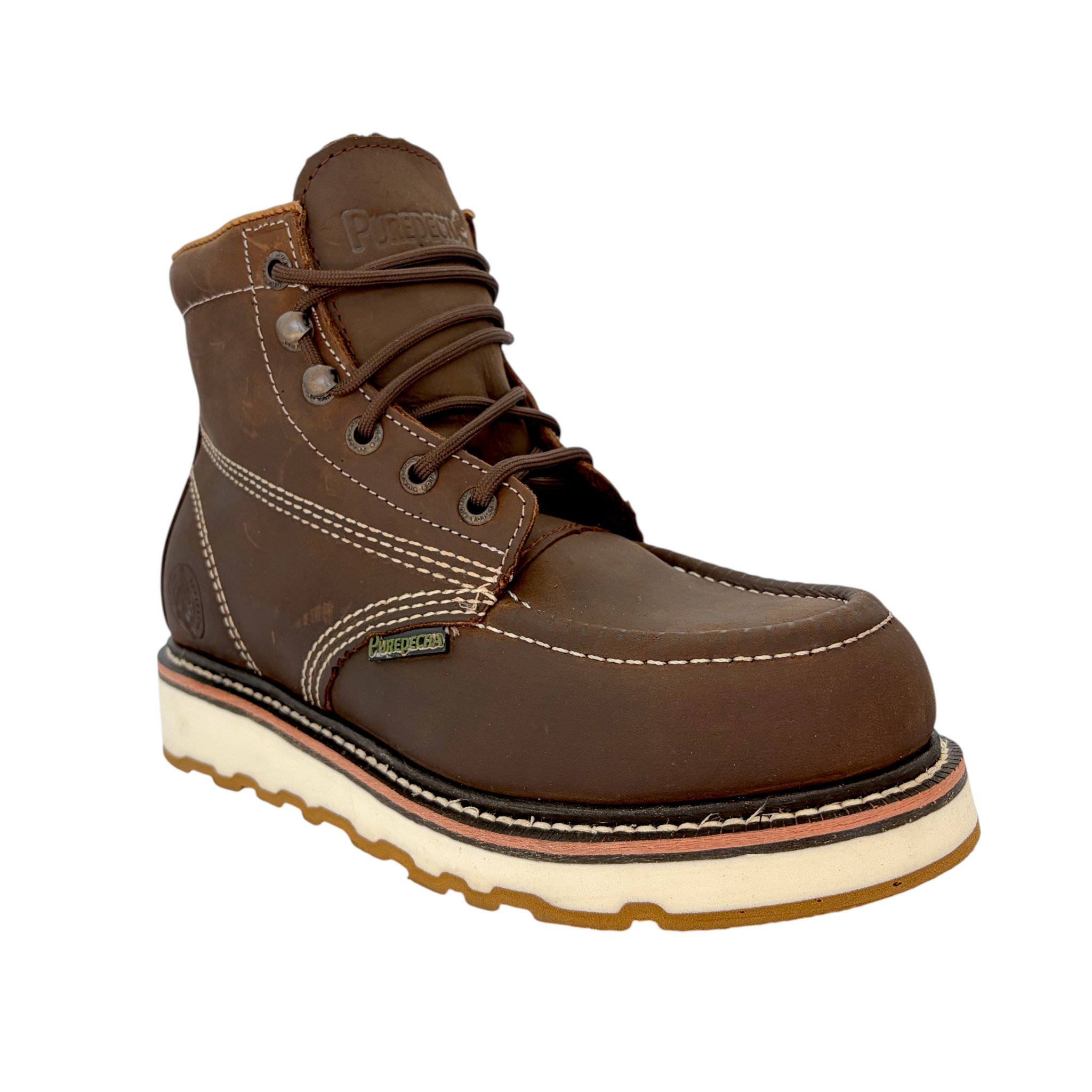 BOTA PUREPECHA TRABAJO AGUJETA SUELA DOBLE DENSIDAD.