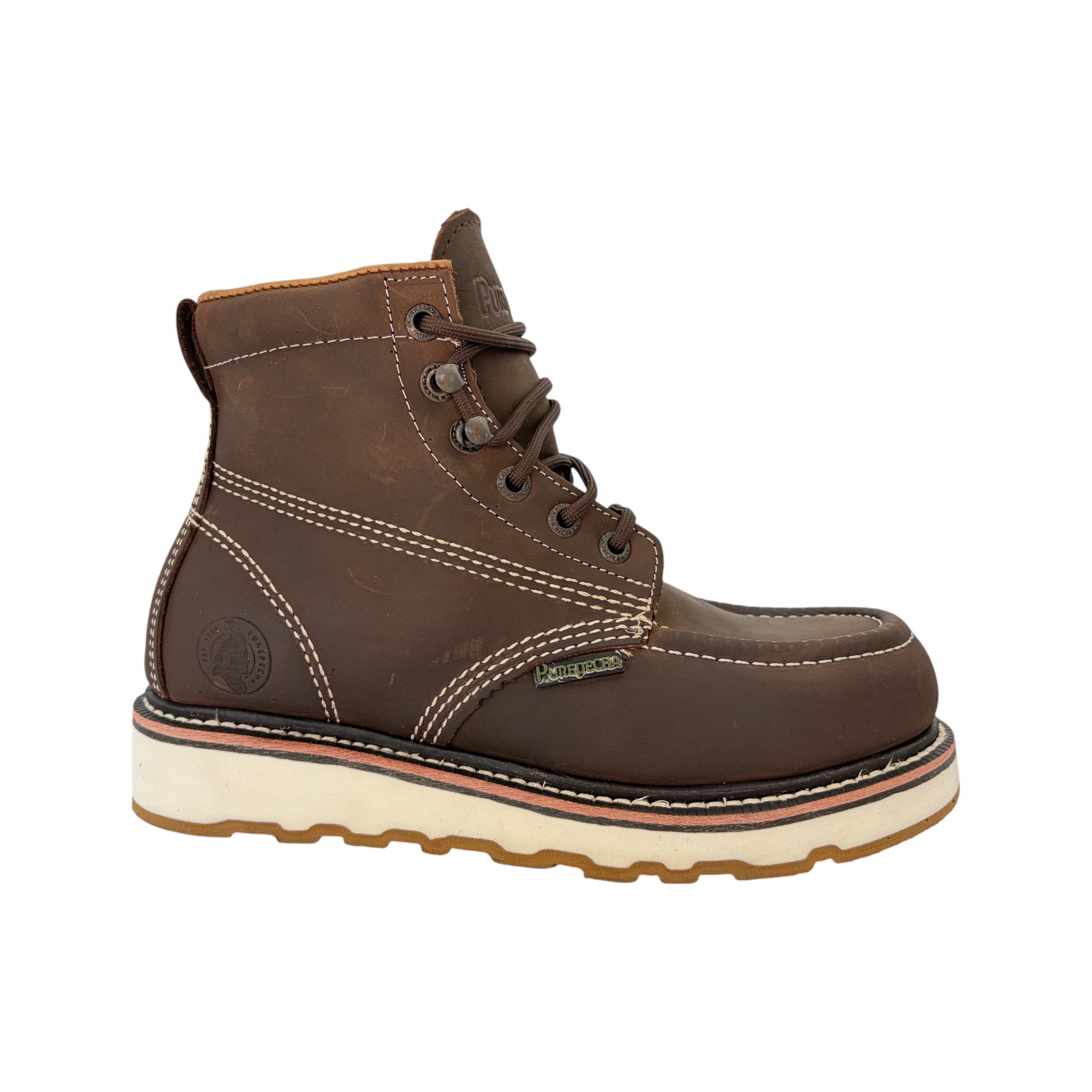 BOTA PUREPECHA TRABAJO AGUJETA SUELA DOBLE DENSIDAD.