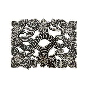 HEBILLA RESACADA FINA SERPIENTE NEGRA.