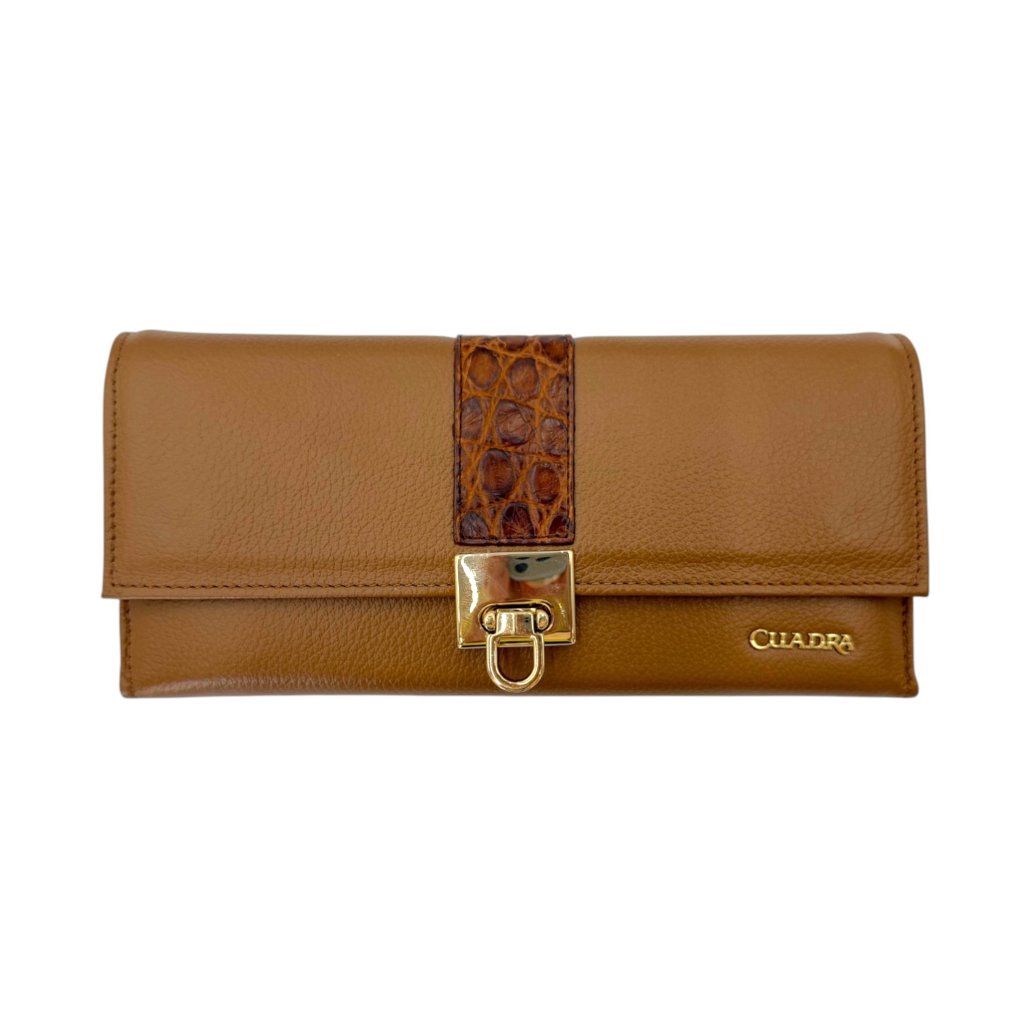 CARTERA CUADRA DAMA CAIMAN BRONCE ARENA.