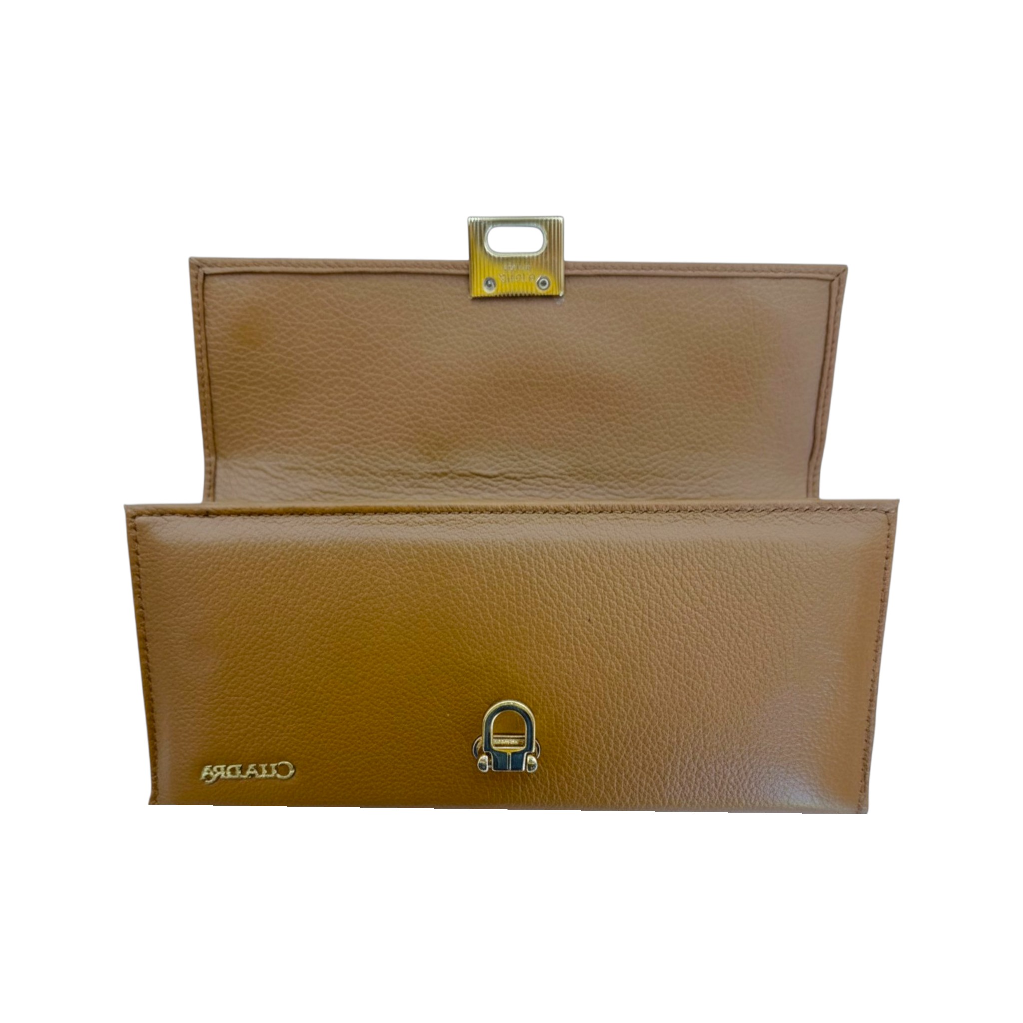 CARTERA CUADRA DAMA CAIMAN BRONCE ARENA.